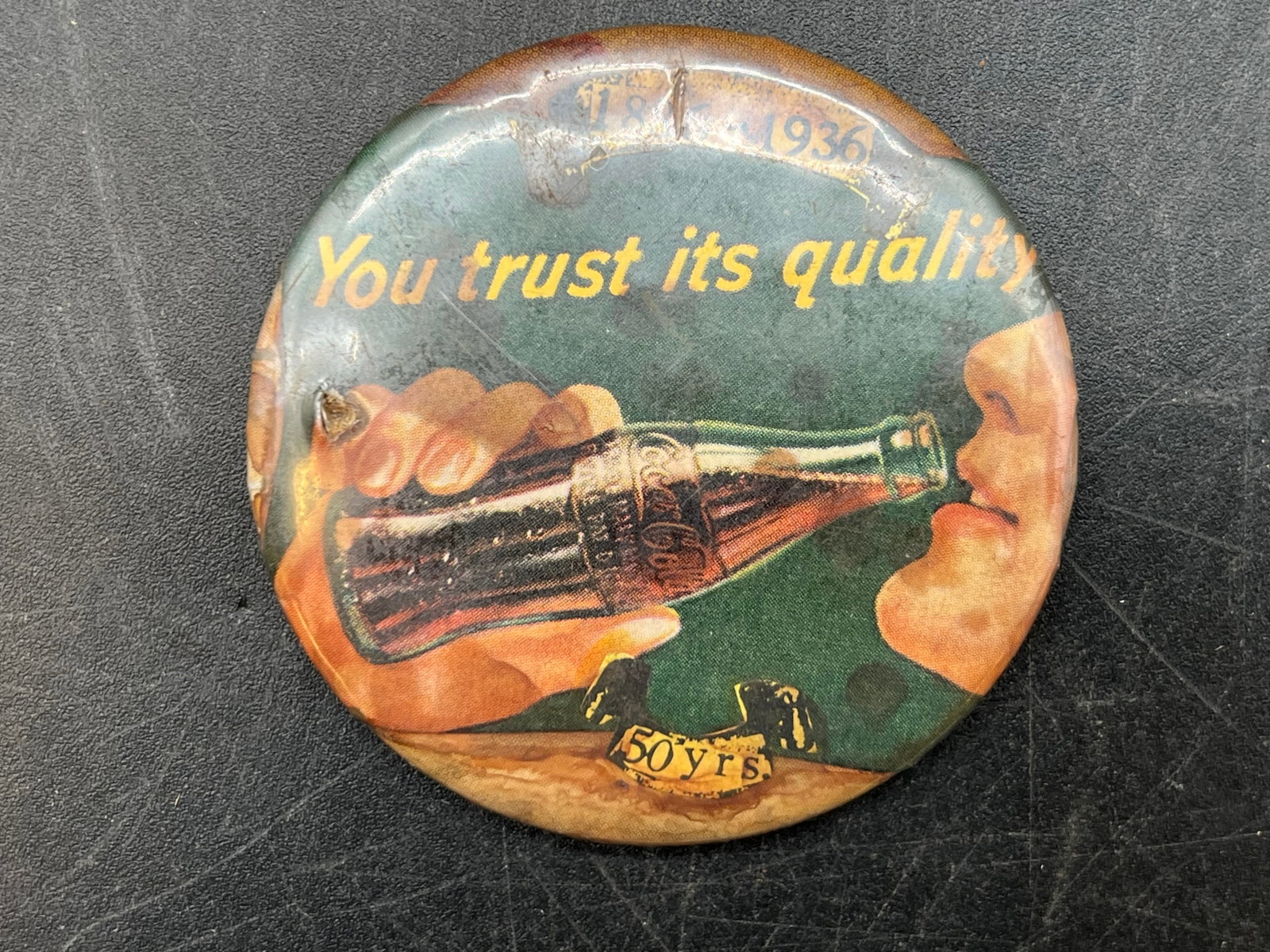 1885-1936 50 Years Coca Cola Mirror: 1885-1936 50 Years Coca Cola Mirror