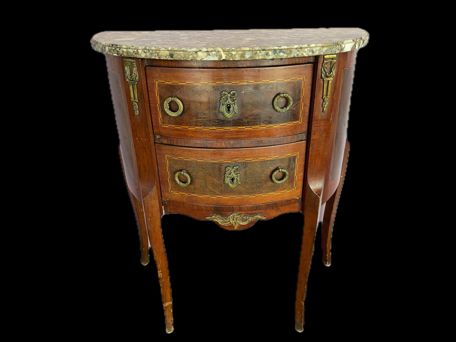 Marble Top Mahogany End Table: Marble Top Mahogany End Table