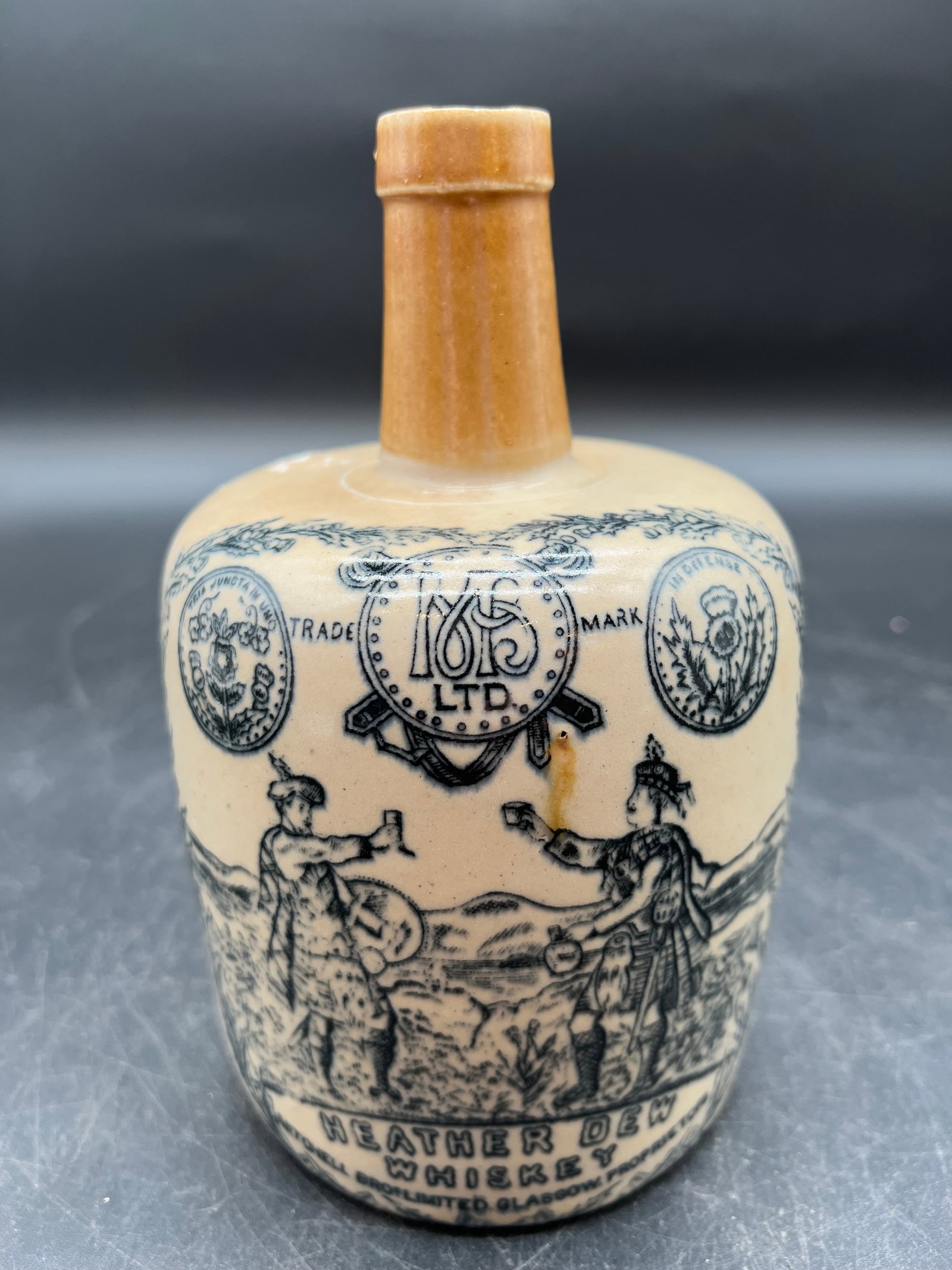 Mitchell Bros. “The Graybeard?? Heather Dew Whisky Stoneware Jug: Mitchell Bros. “The Graybeard” Heather Dew Whisky Stoneware Jug