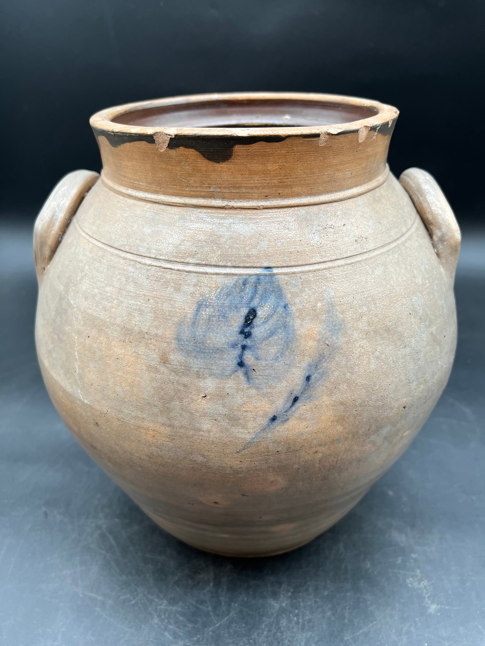 2 Gallon Stoneware Jar/Crock blue decorations. (1 of 7)