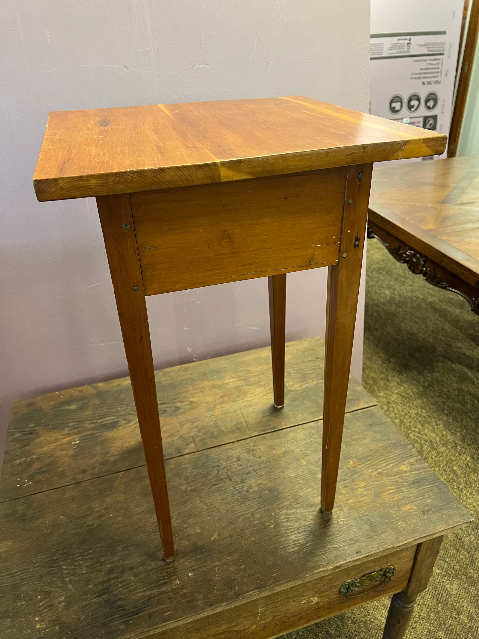 Cherry Tapered Leg Table - 2