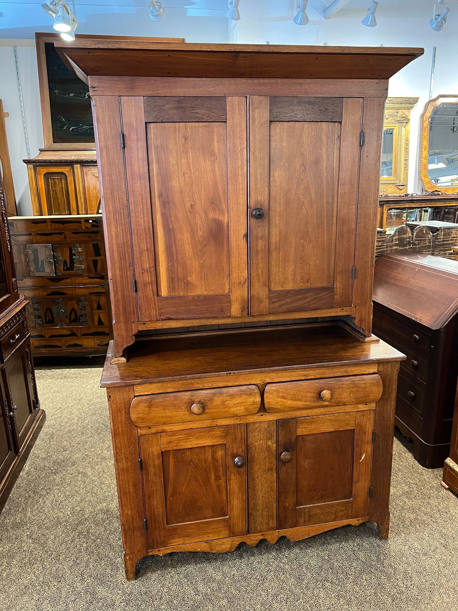 Walnut 2 pc. Step Back Cupboard - 2