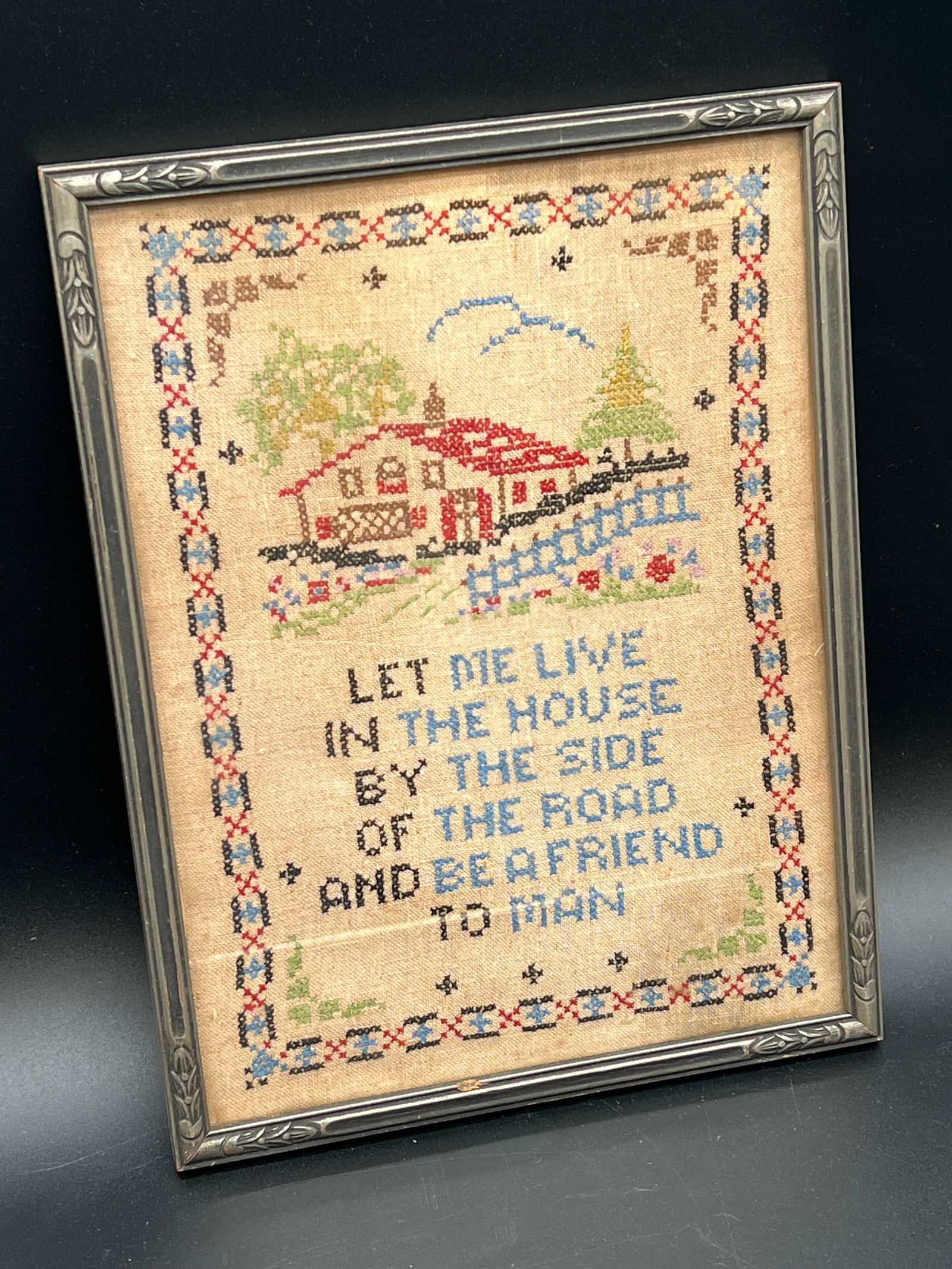 Early Needlepoint in Frame - 2