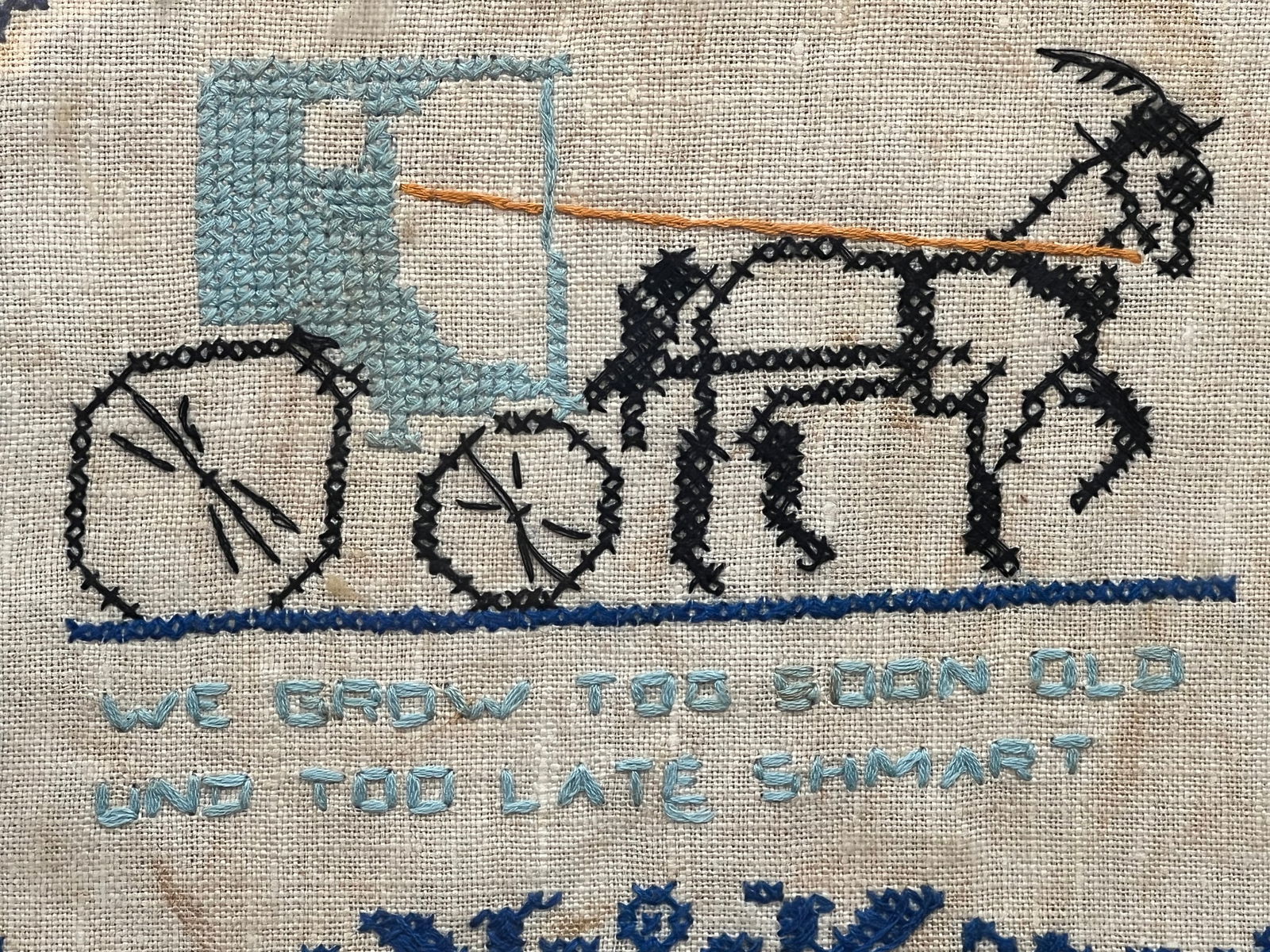 Early Needlepoint in Frame - 3