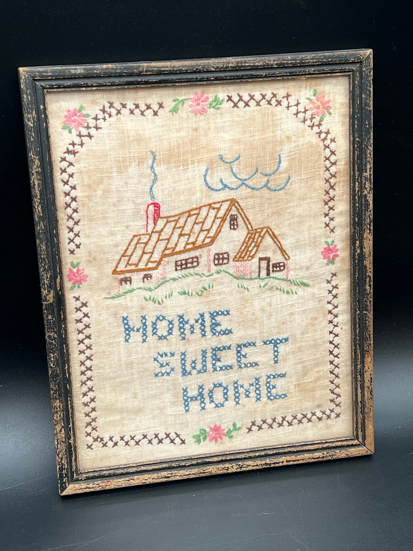 Early Needlepoint in Frame - 2