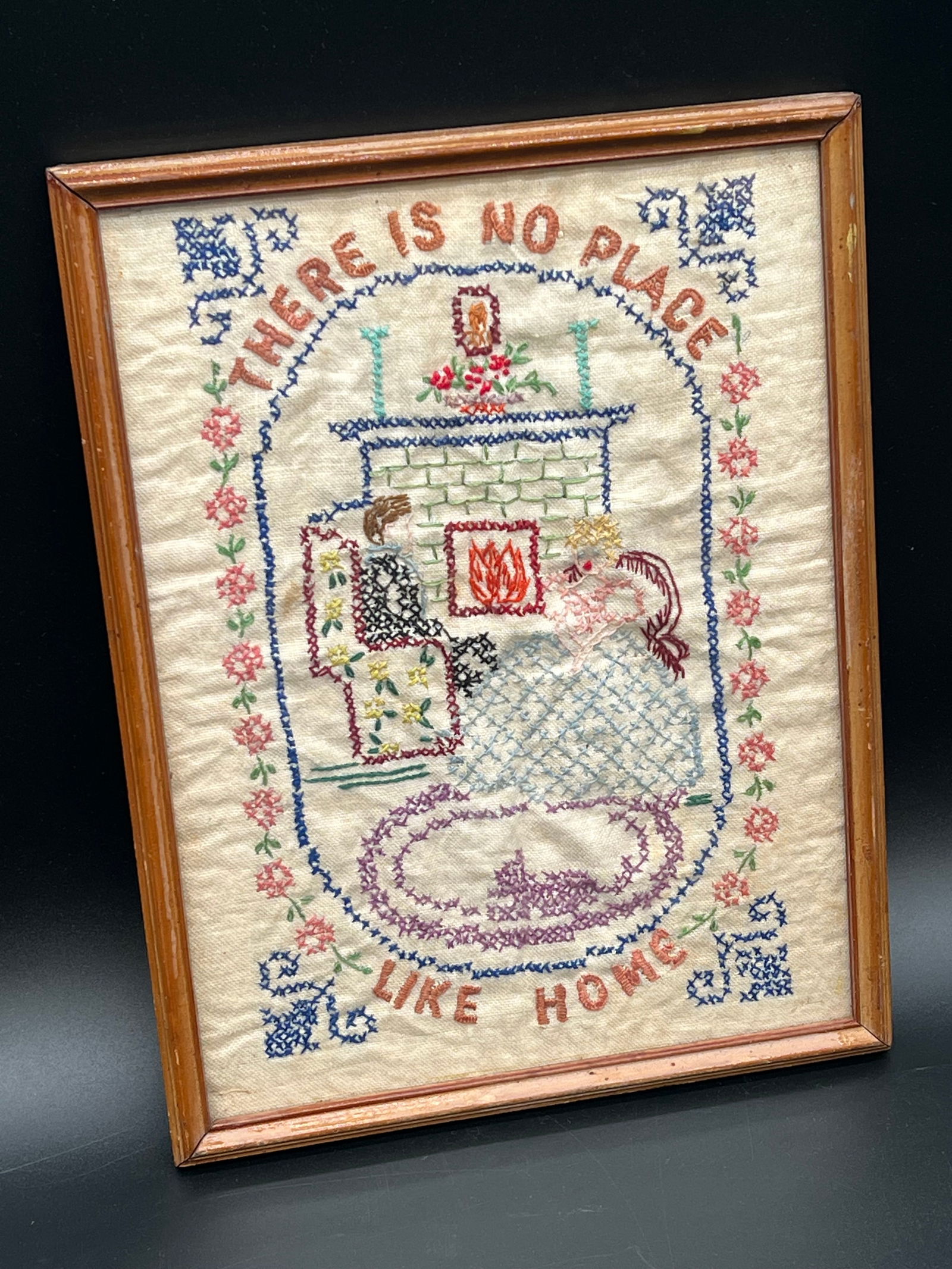 Early Needlepoint in Frame - 2