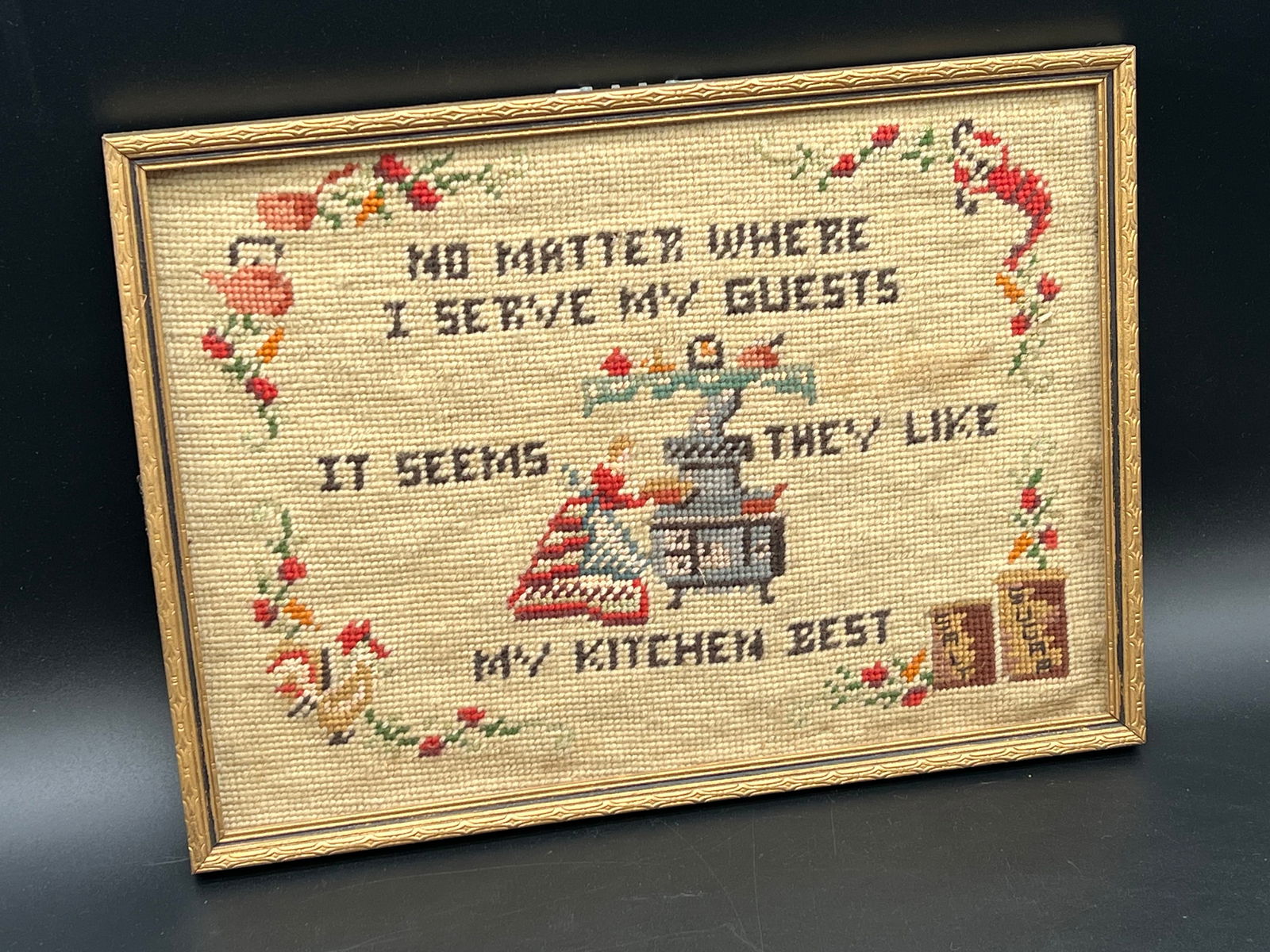 Early Needlepoint in Frame - 2
