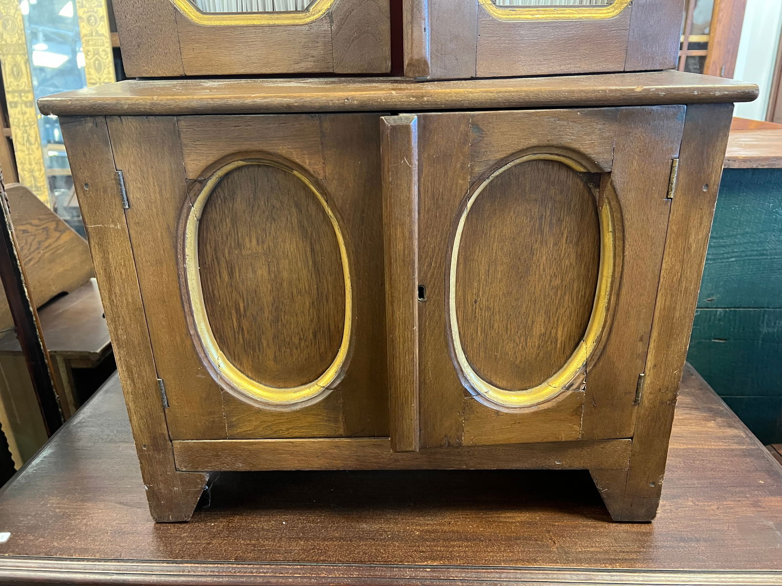 Small Walnut Stepback Cupboard - 6