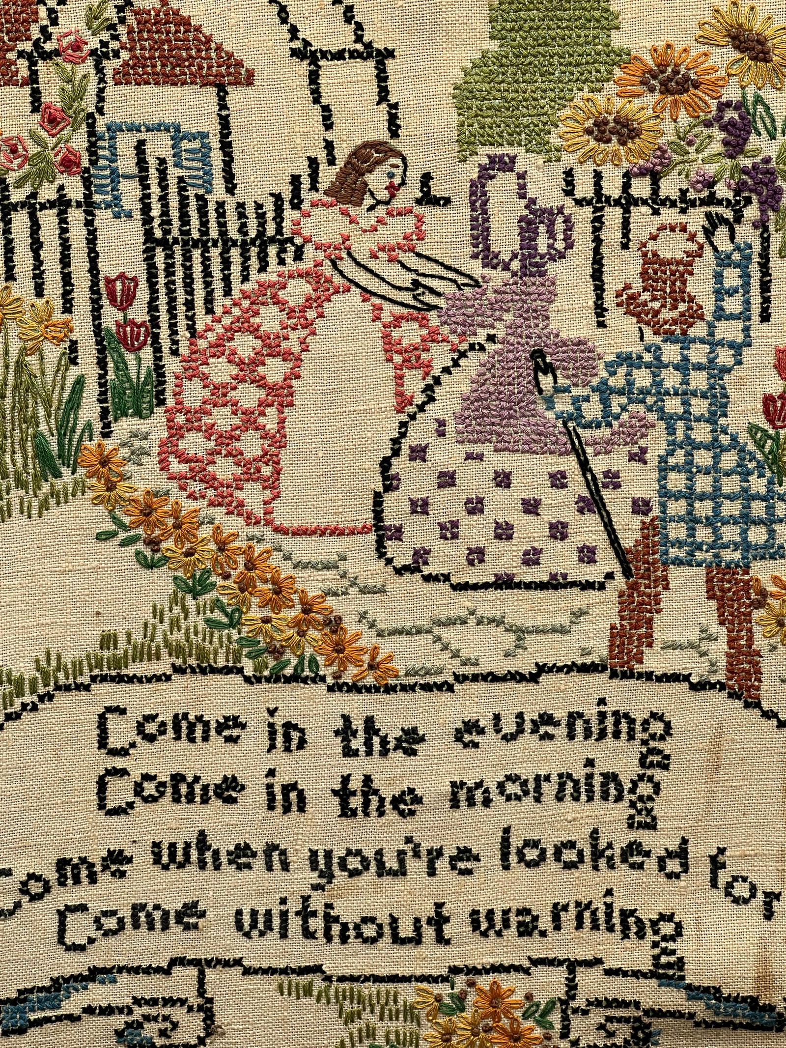 Early Needlepoint in Frame - 3