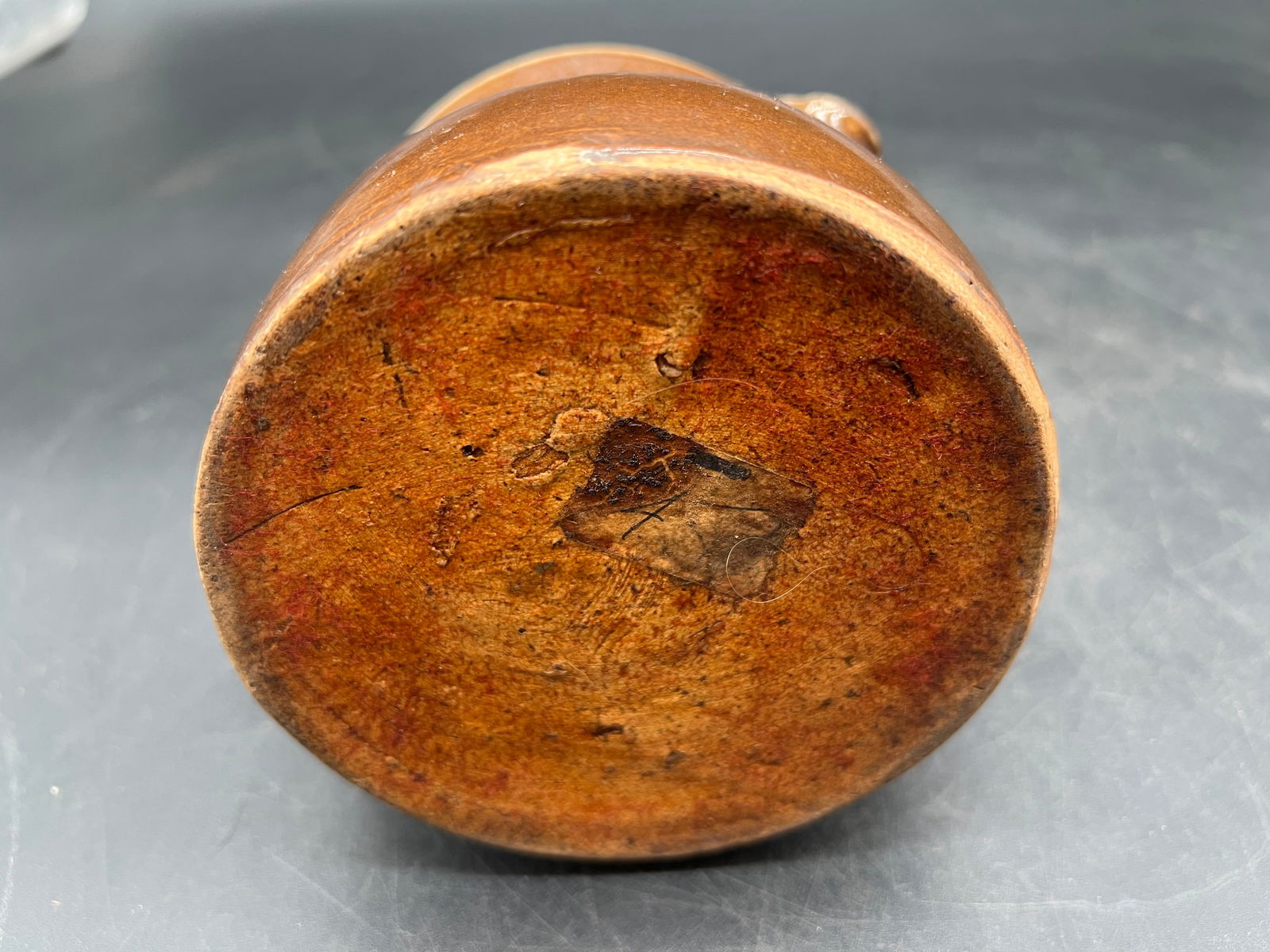 Early Brown Stoneware Pottery Pitcher - 7