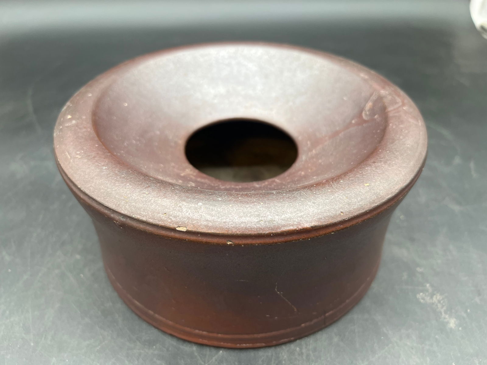 Brown Salt Glaze Stoneware Pottery Spittoon: Brown Salt Glaze Stoneware Pottery Spittoon