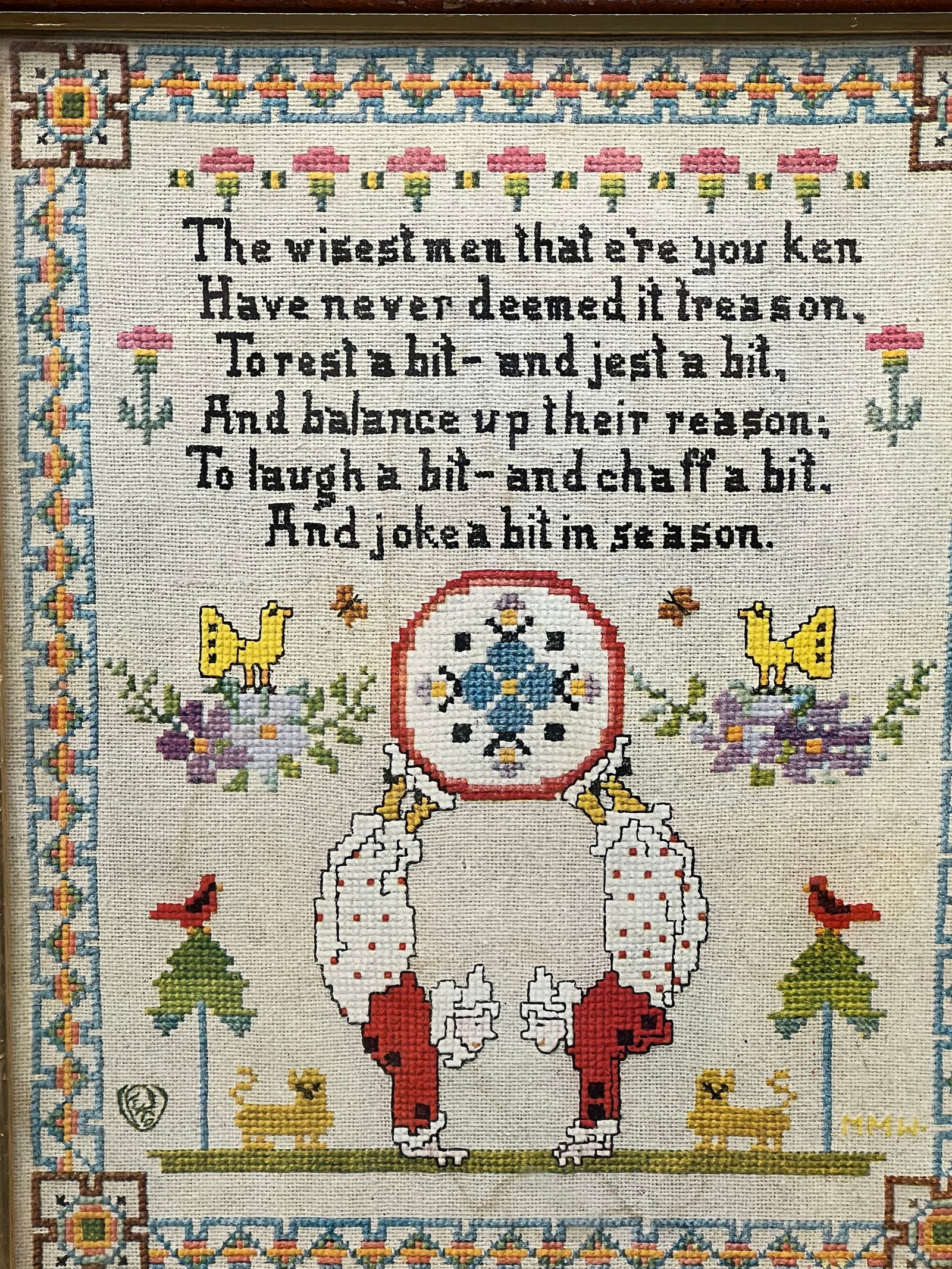 Early Needlepoint in Frame - 3