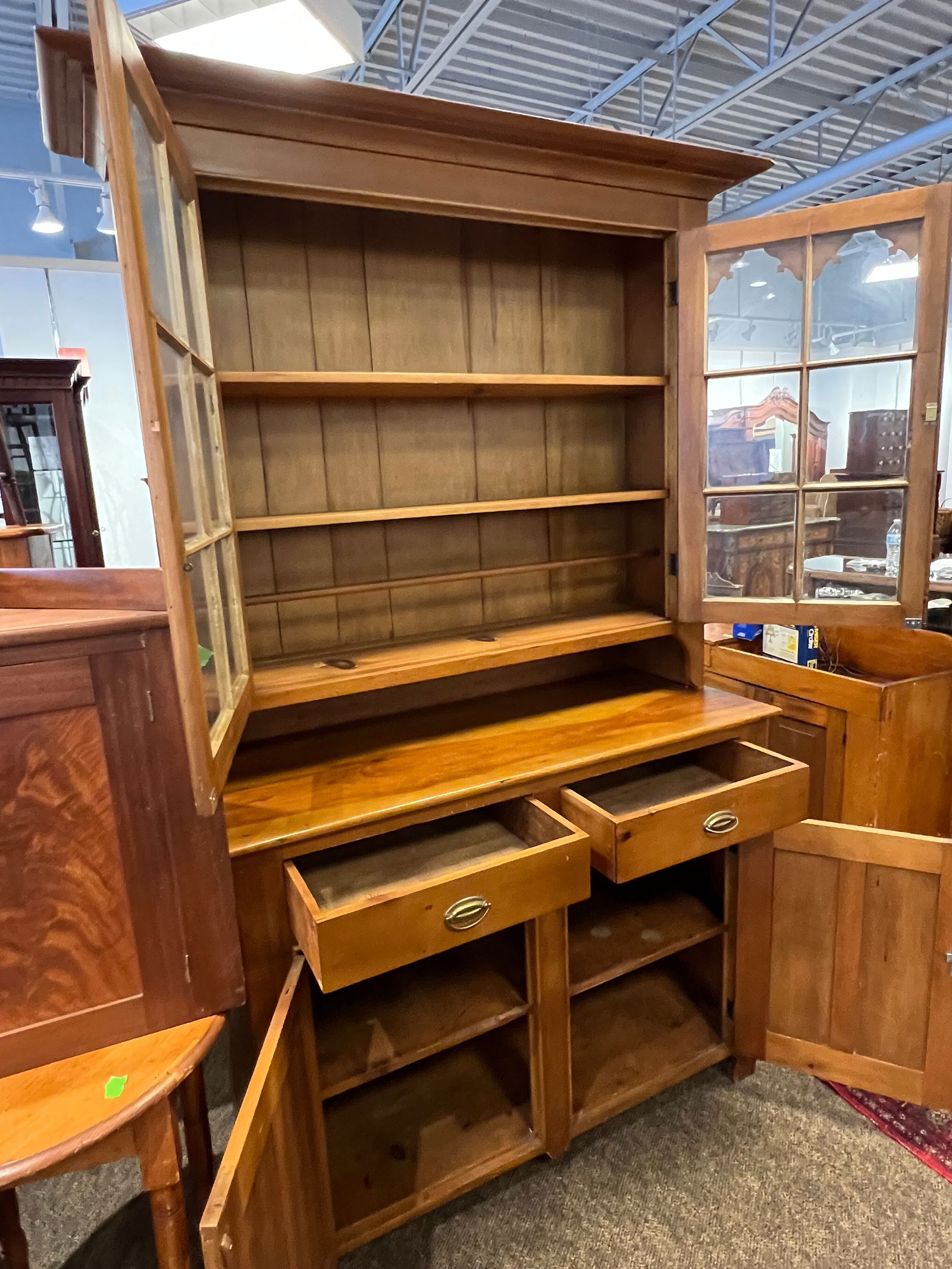 Pine/Poplar Step Back Cupboard - 5