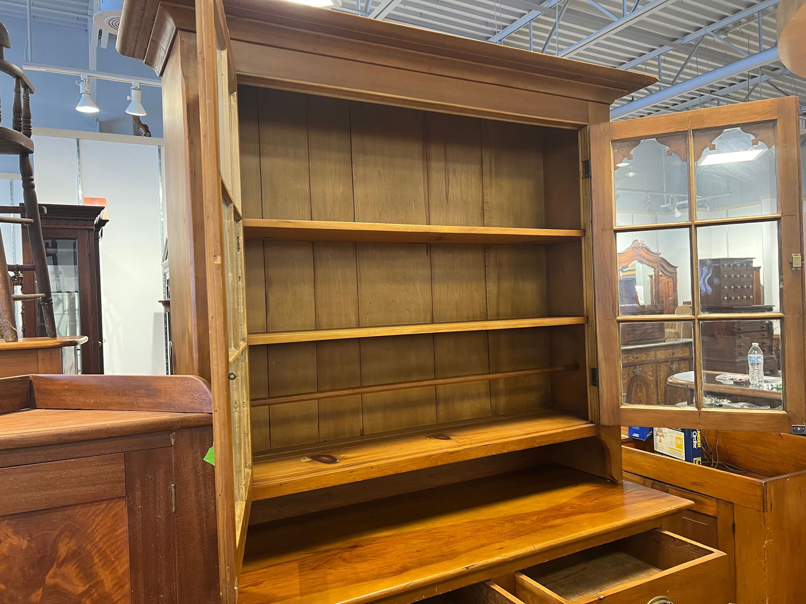 Pine/Poplar Step Back Cupboard - 6