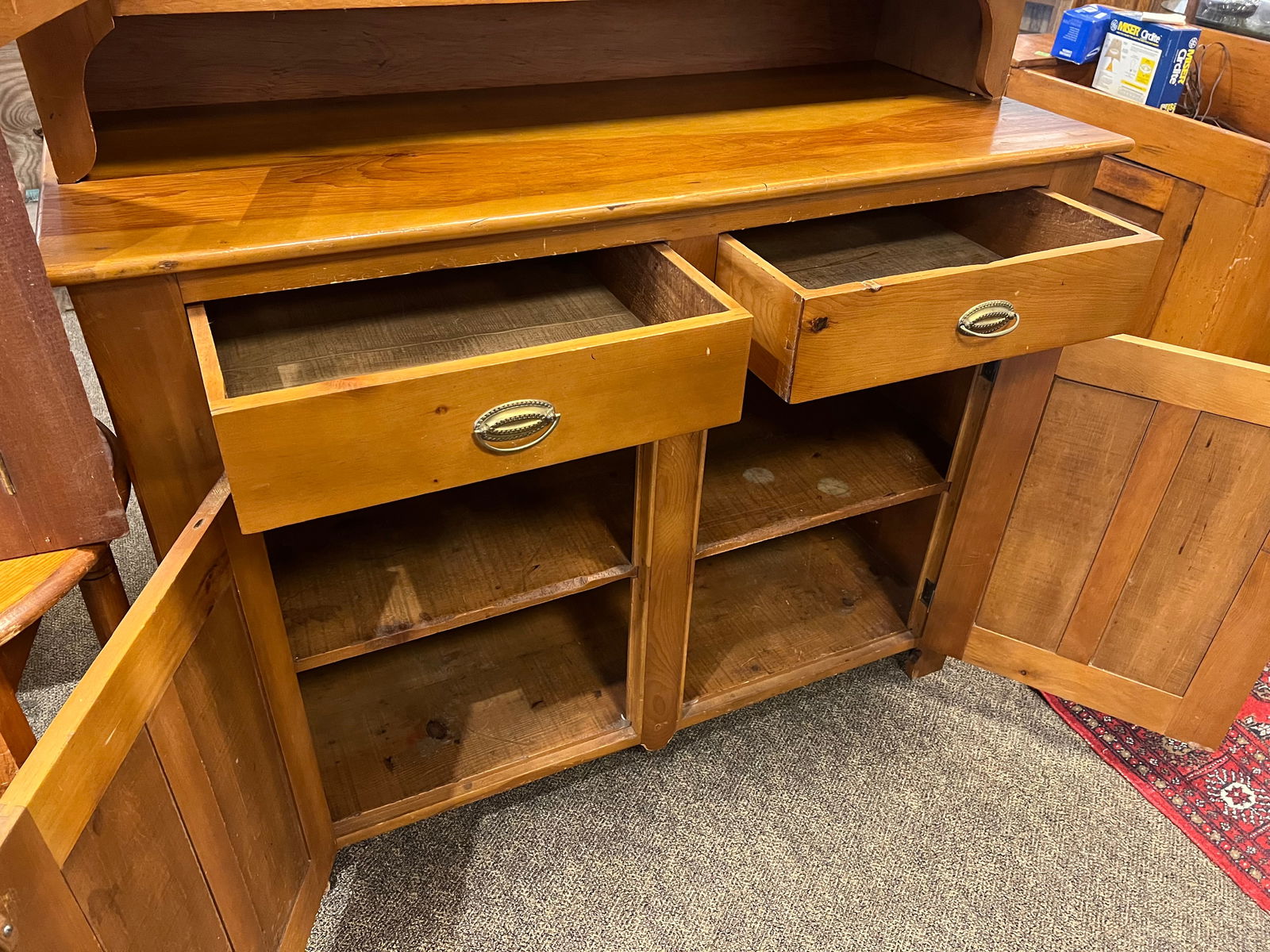 Pine/Poplar Step Back Cupboard - 7