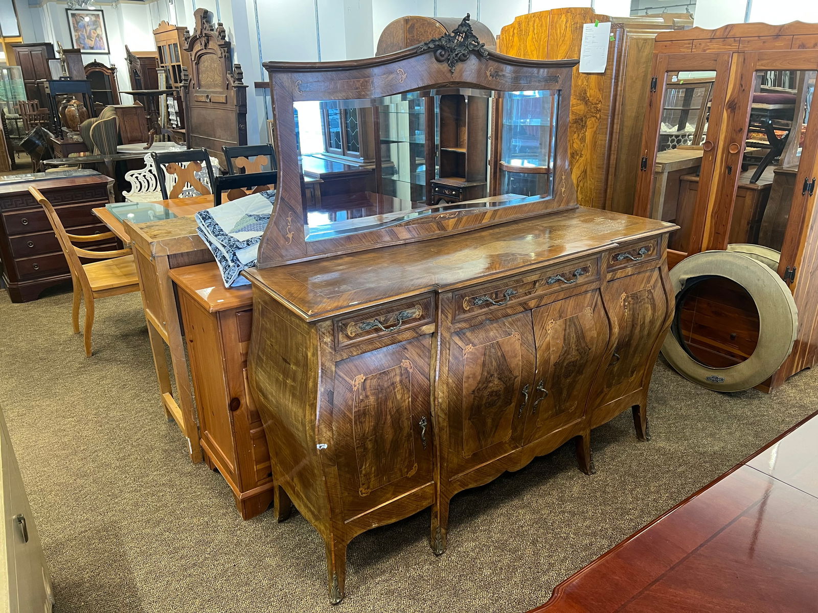 Walnut Sideboard with Mirror - 3