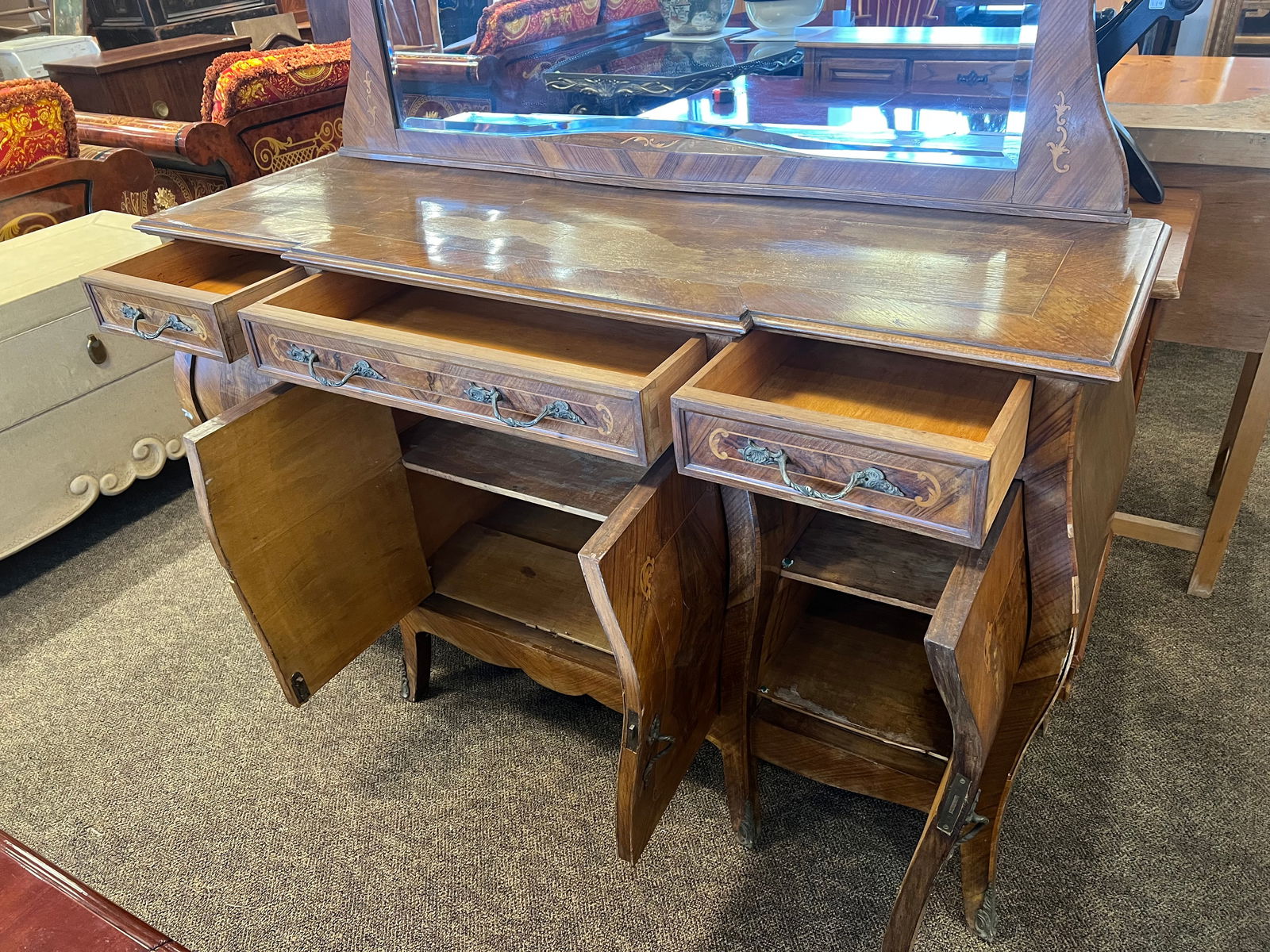 Walnut Sideboard with Mirror - 6