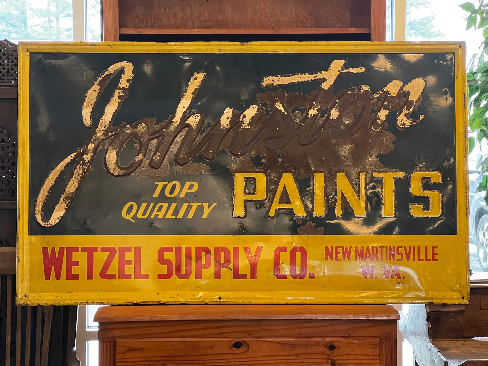 Johnston Paints Metal Advertising Sign: Johnston Paints Metal Advertising Sign