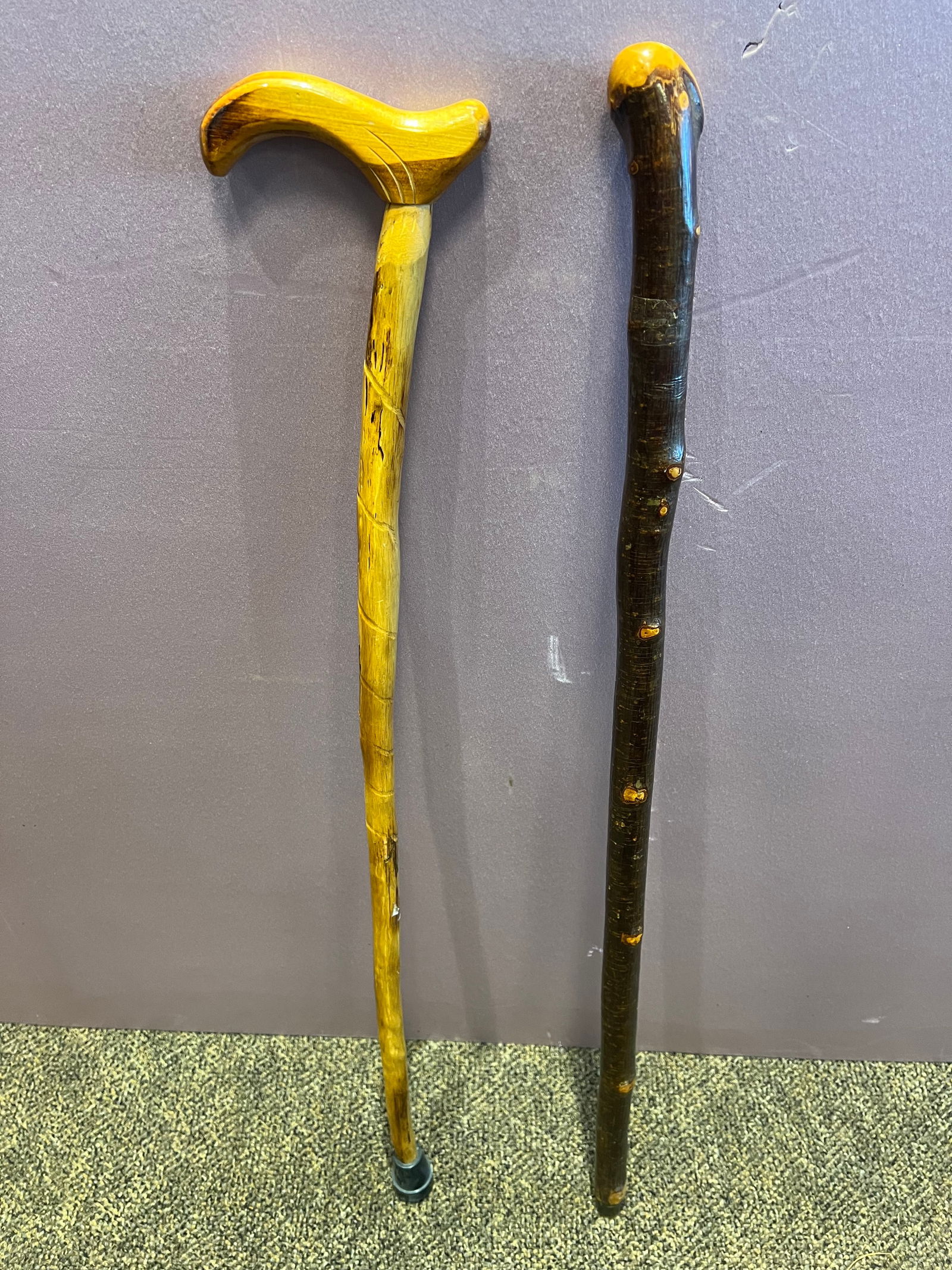 Pair of Wooden Walking Canes: Pair of Wooden Walking Canes