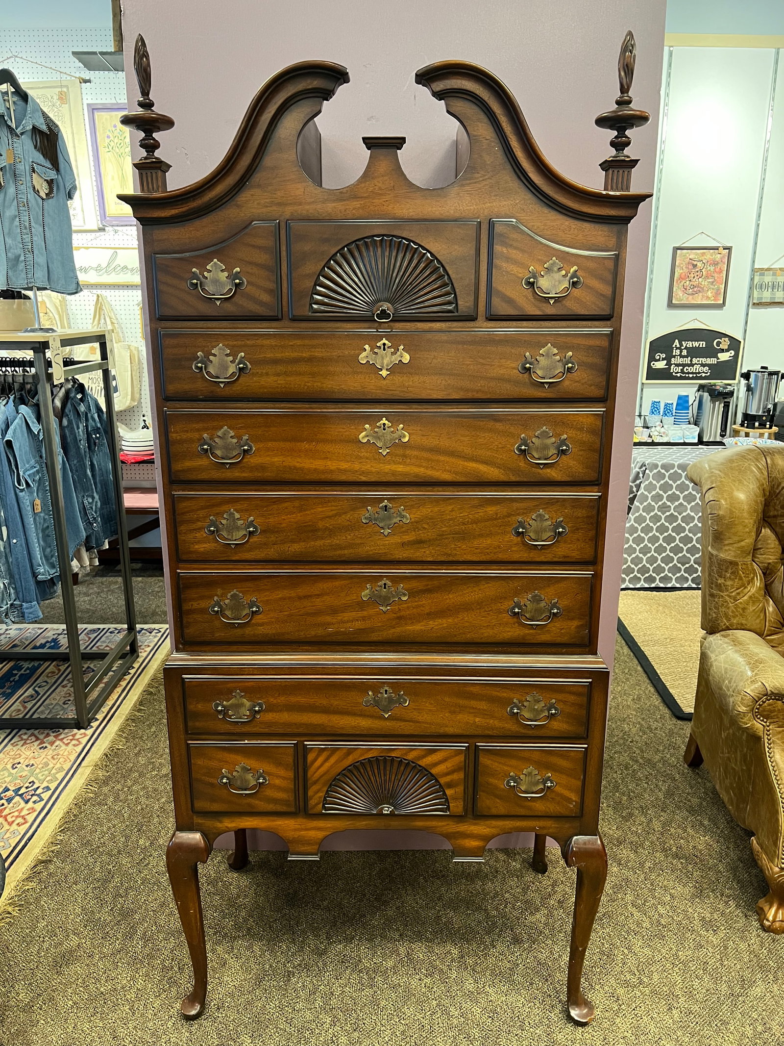 Mahogany Kindel Highboy Chest: Mahogany Kindel Highboy Chest