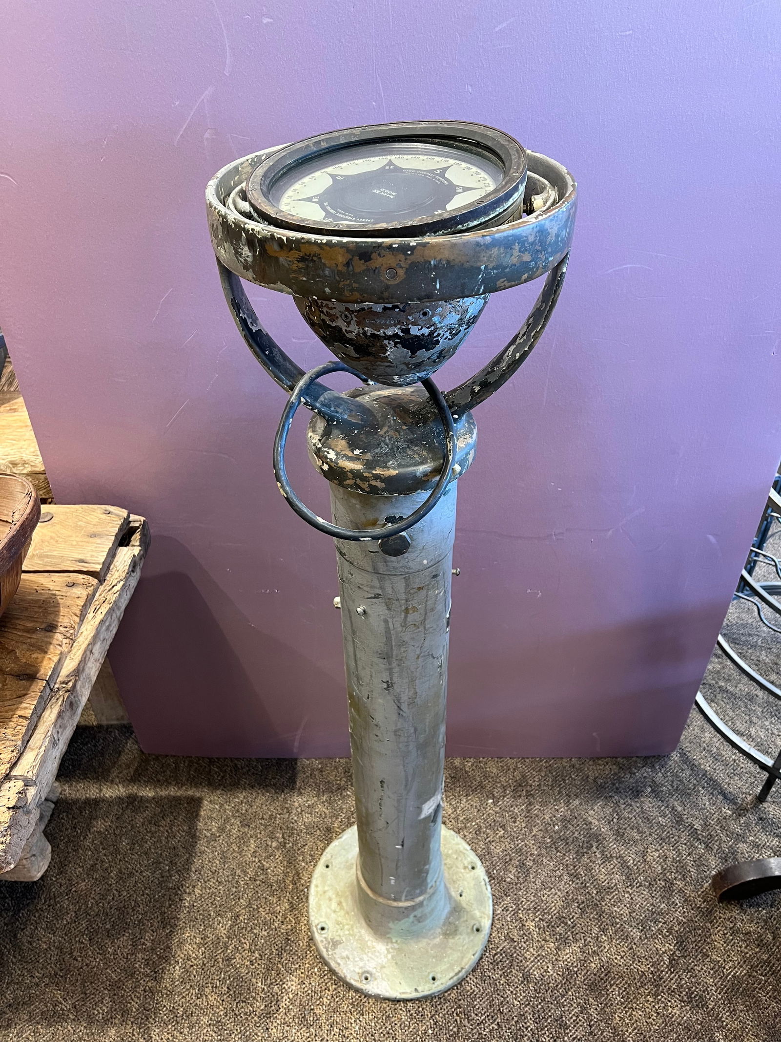 Sperry Gyroscope Co. Early Brass Binnacle compass. - 2