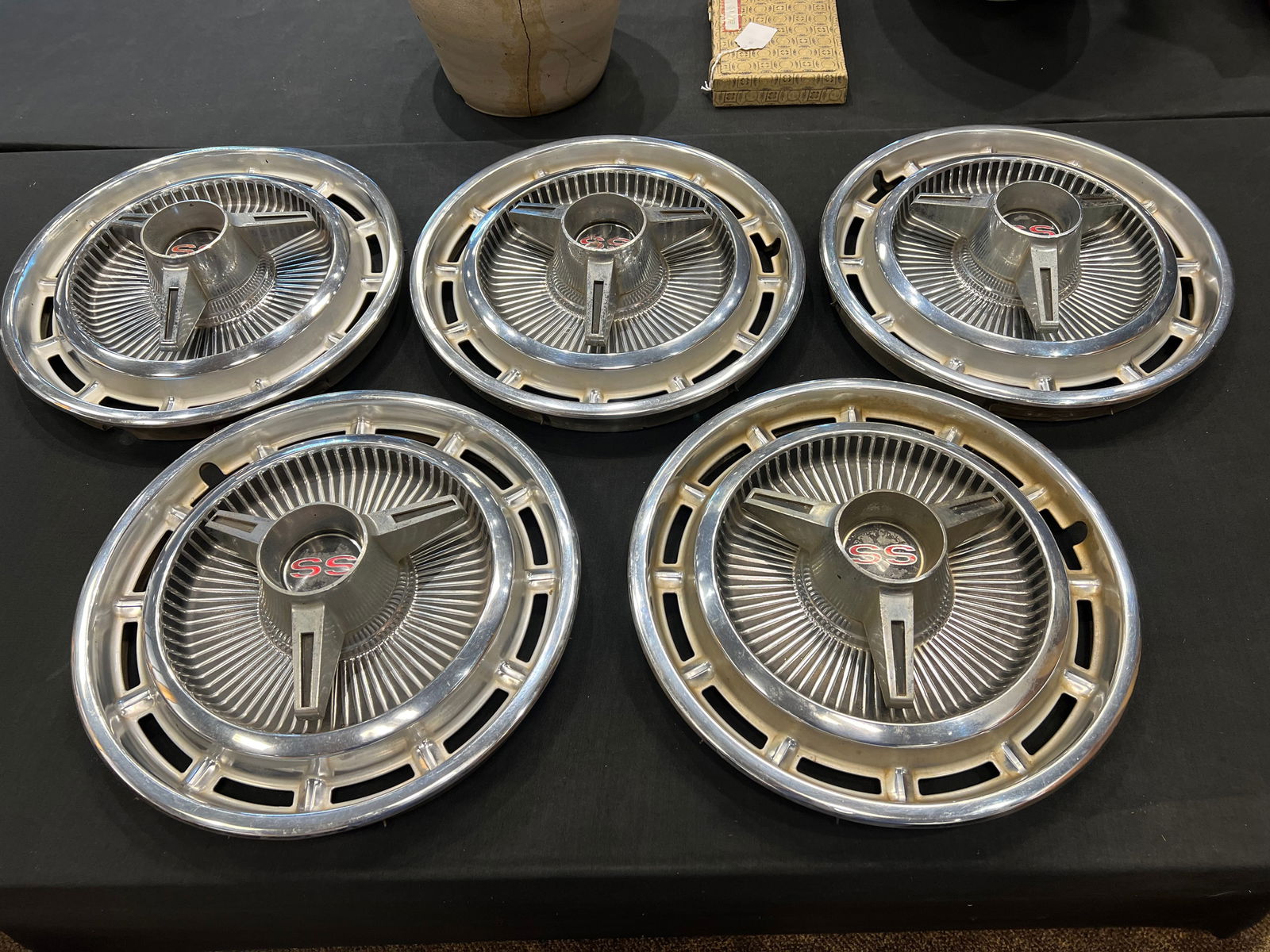 Lot of 51965-66 Chevy Impala SS 14” Spinner Hubcaps (1 of 6)