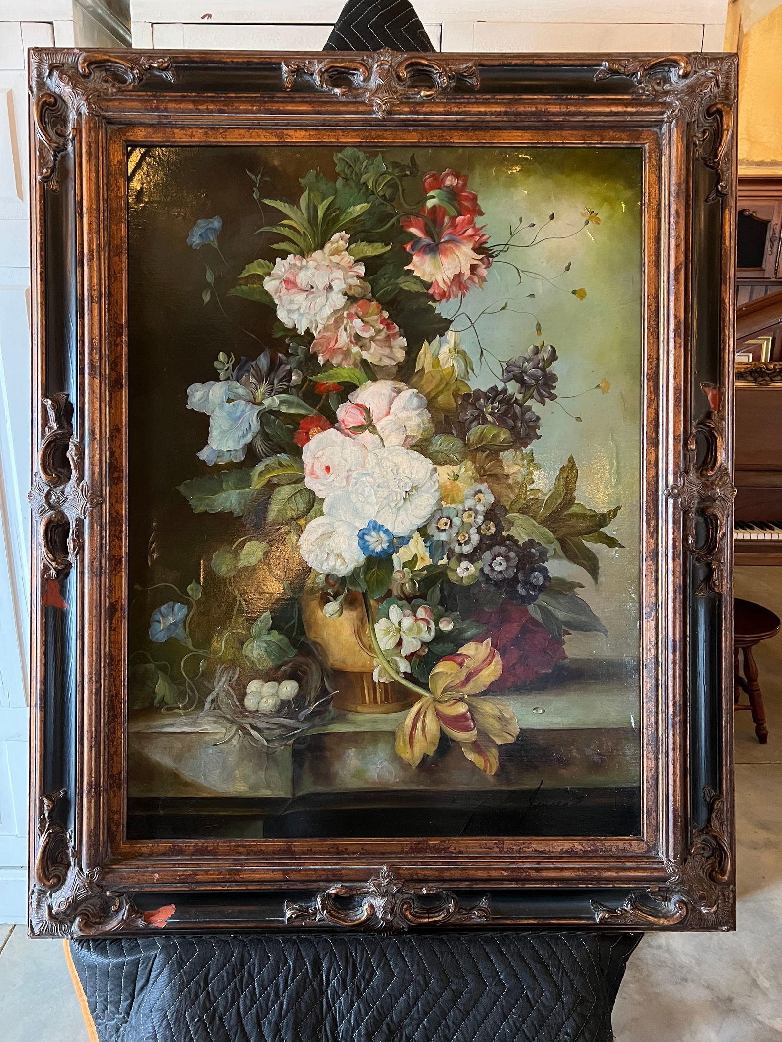 Signed Jensen Print - Floral Still Life: Signed Jensen Print - Floral Still Life