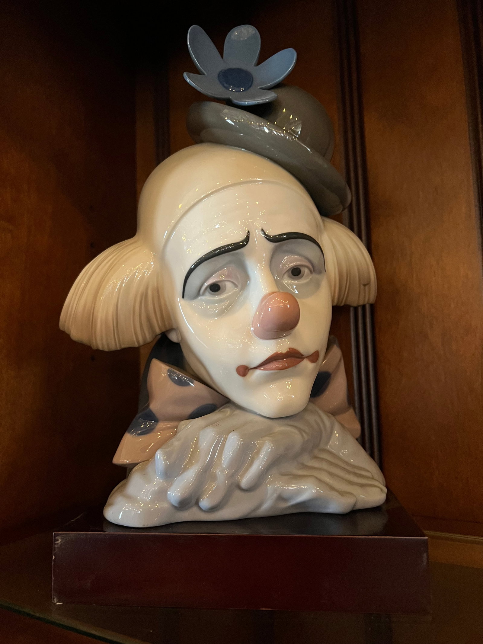 LLadro Pensive Clown Porcelain Figurine - Bowler Hat #5130 (1 of 4)