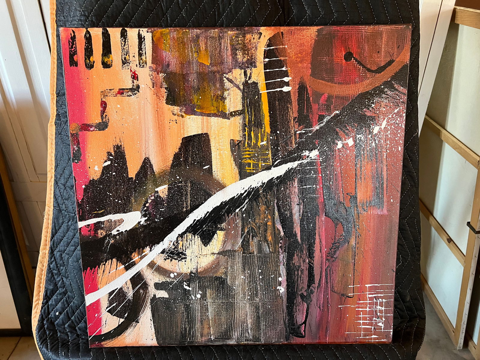 Modern Art Painting - City Scene: Modern Art Painting - City Scene. No frame