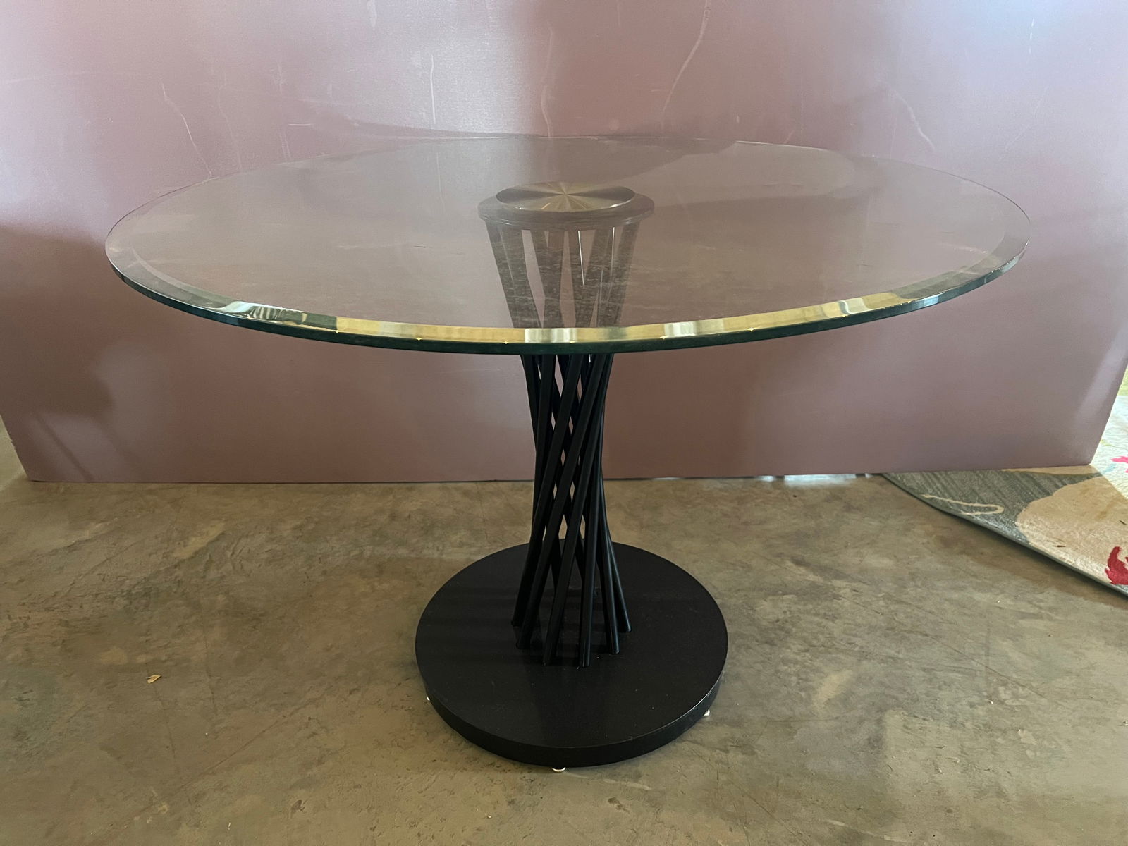Mid Century Modern Bevelled Glass Top Table (1 of 5)