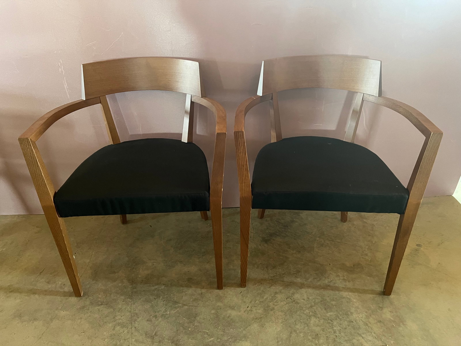Pair of Mid Century Black Upholstered Chairs (1 of 5)