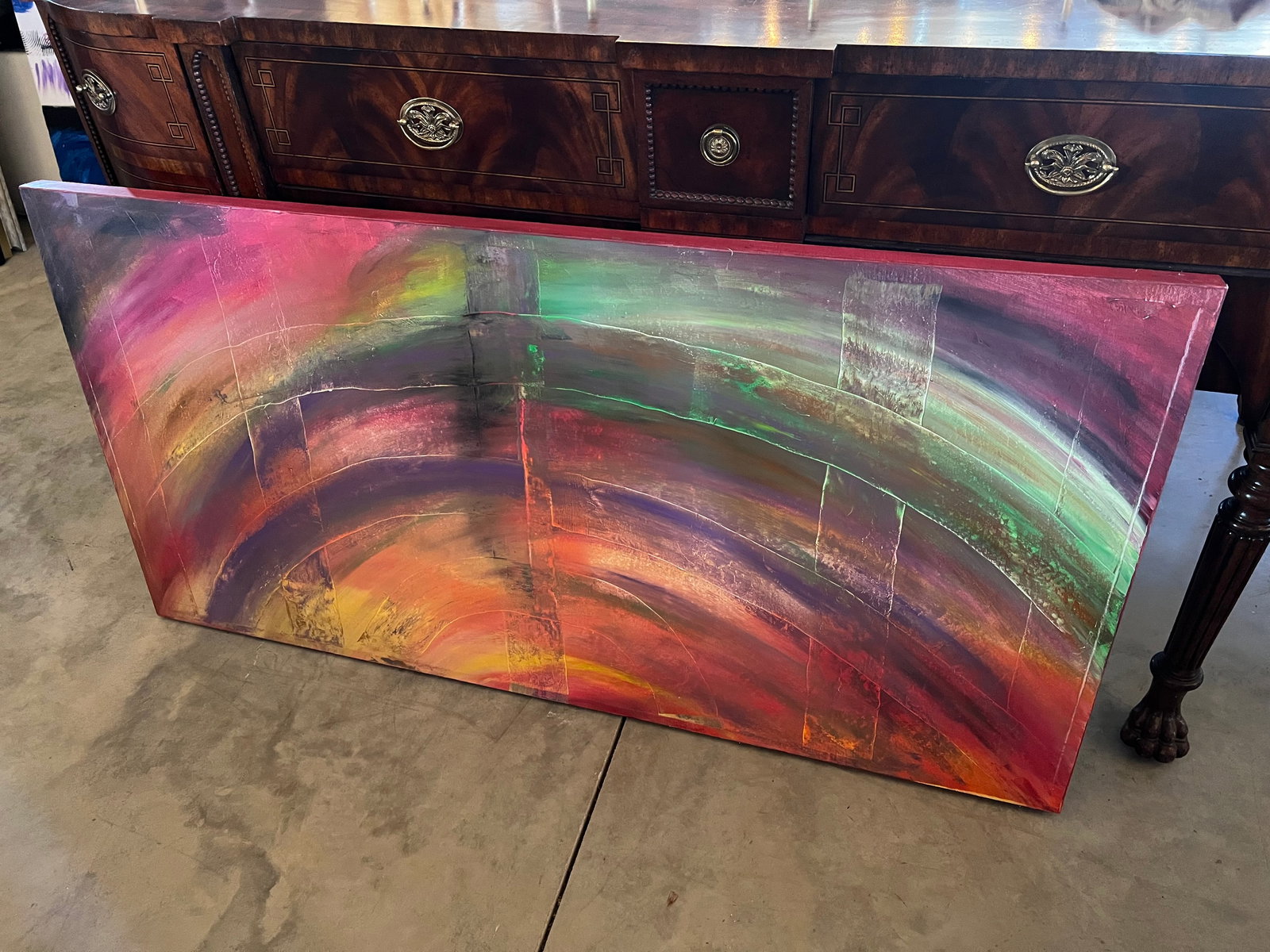 Large Abstract Painting - Vibrant Colors: Large Abstract Painting - Vibrant Colors. No frame