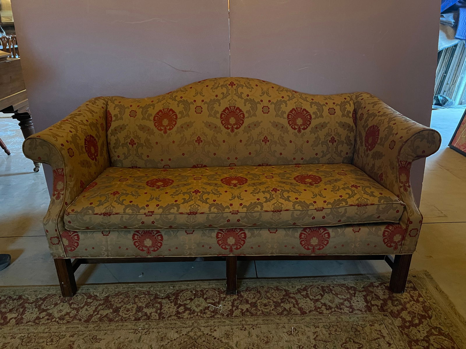 Upholstered Camelback Sofa (1 of 5)