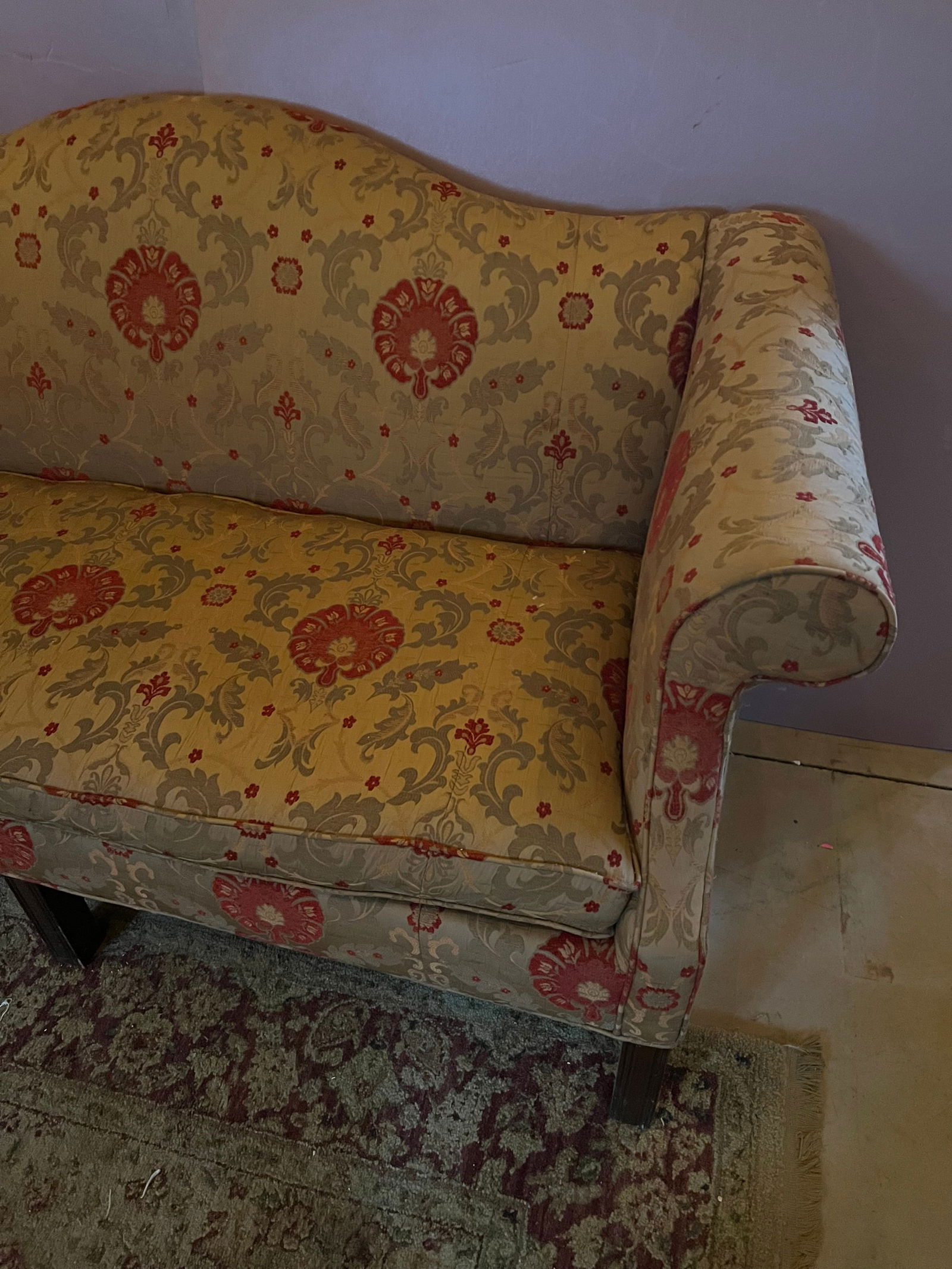 Upholstered Camelback Sofa - 2