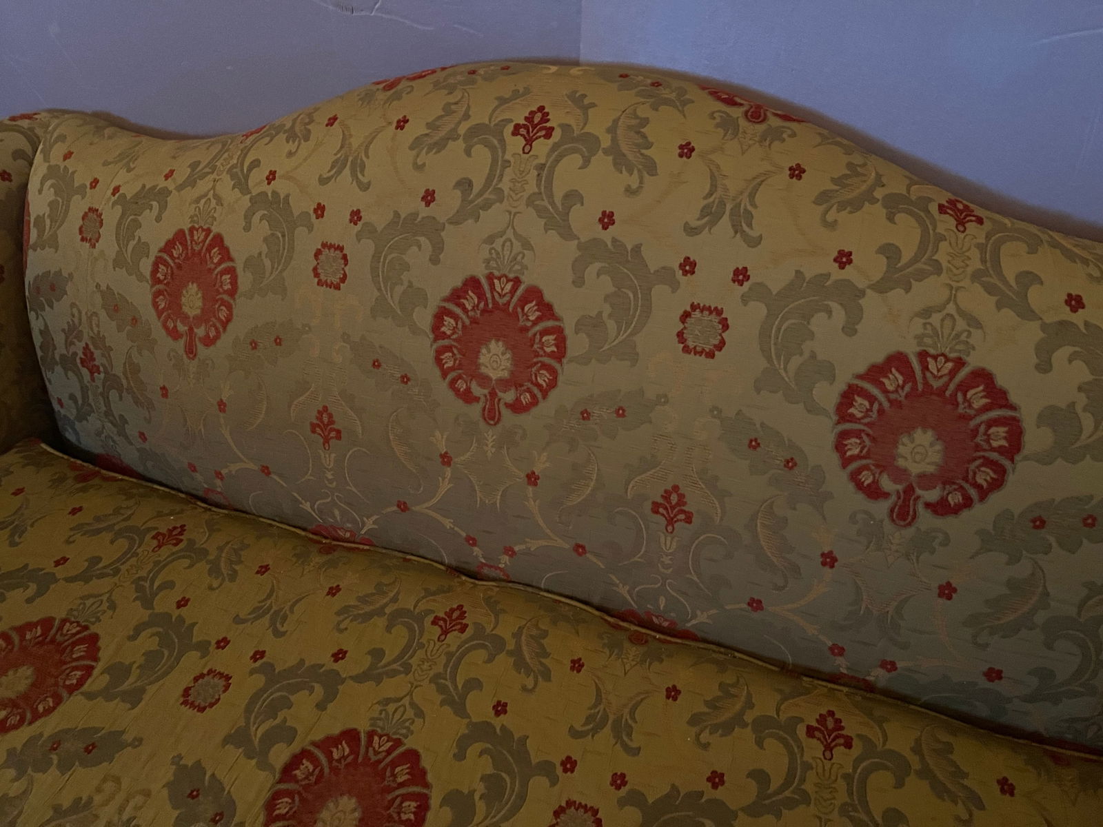 Upholstered Camelback Sofa - 3