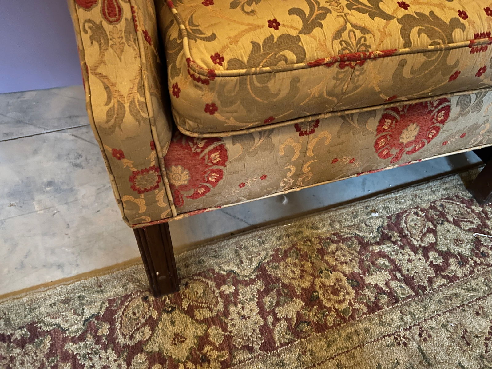 Upholstered Camelback Sofa - 4