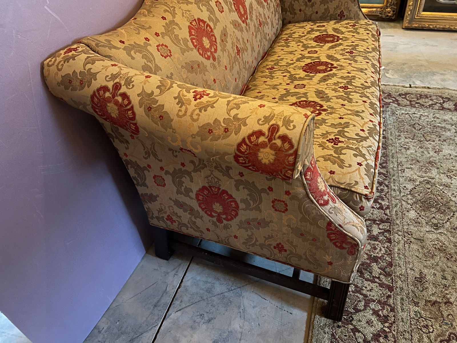 Upholstered Camelback Sofa - 5