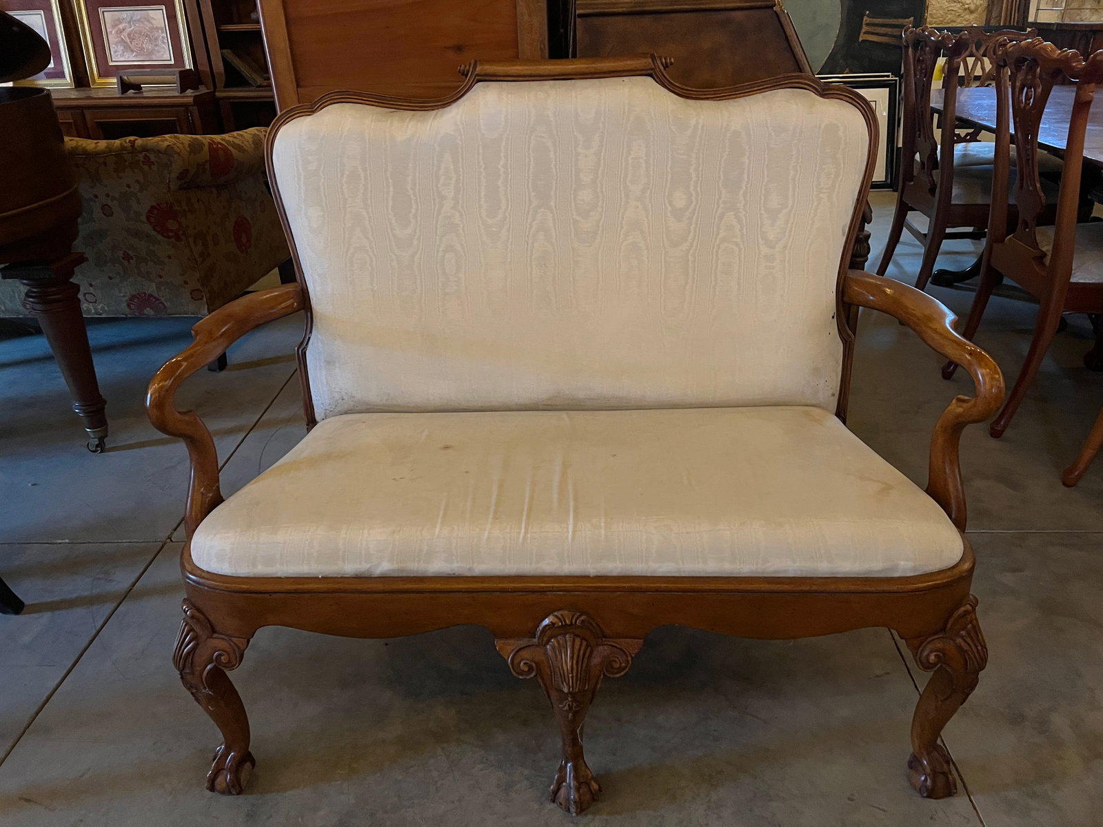 Chippendal Walnut Loveseat (1 of 6)