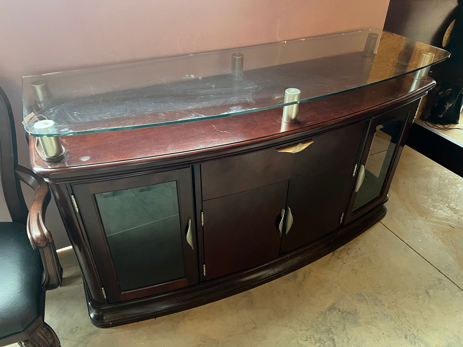 Modern Mahogany Credenza (1 of 5)