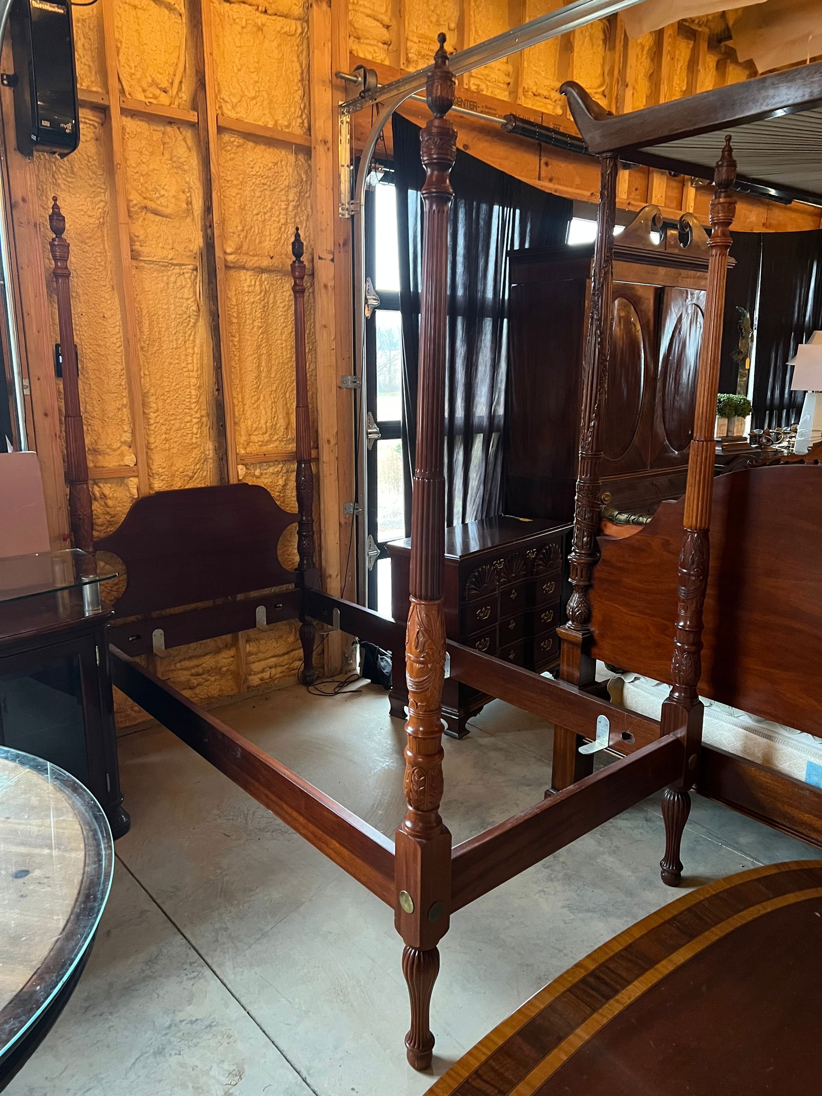 Mahogany Twin Poster Bed (1 of 10)