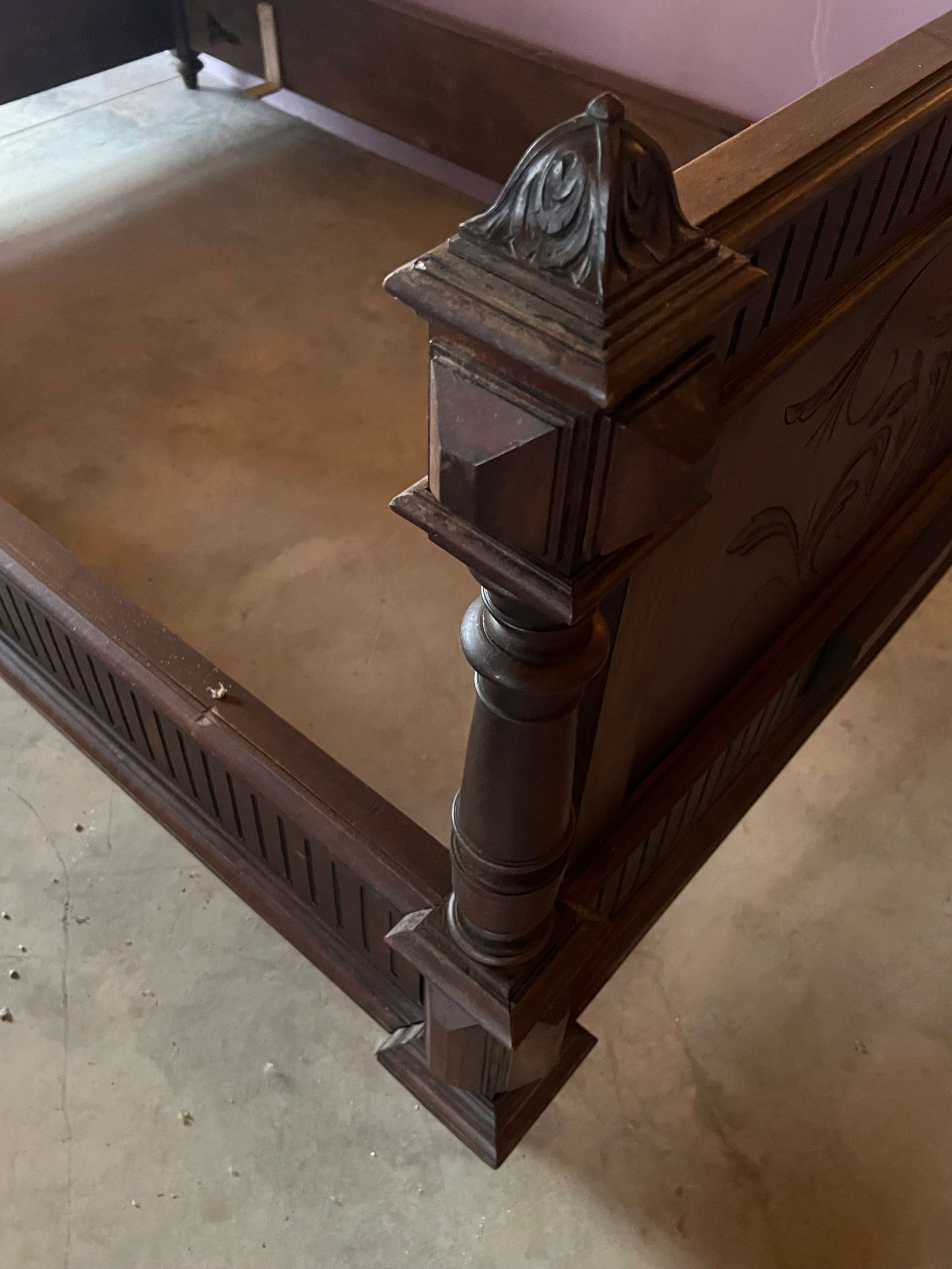 Antique Walnut Louis XV Bed - 4