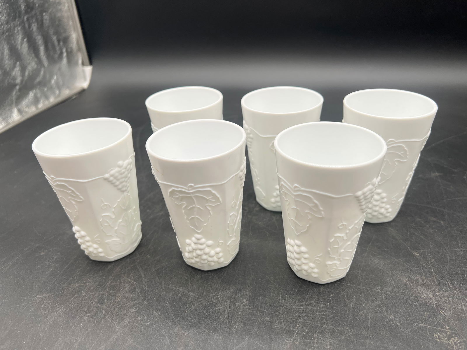 Lot of 6 Indiana Glass Colony Harvest White Milkglass Tumblers (1 of 6)