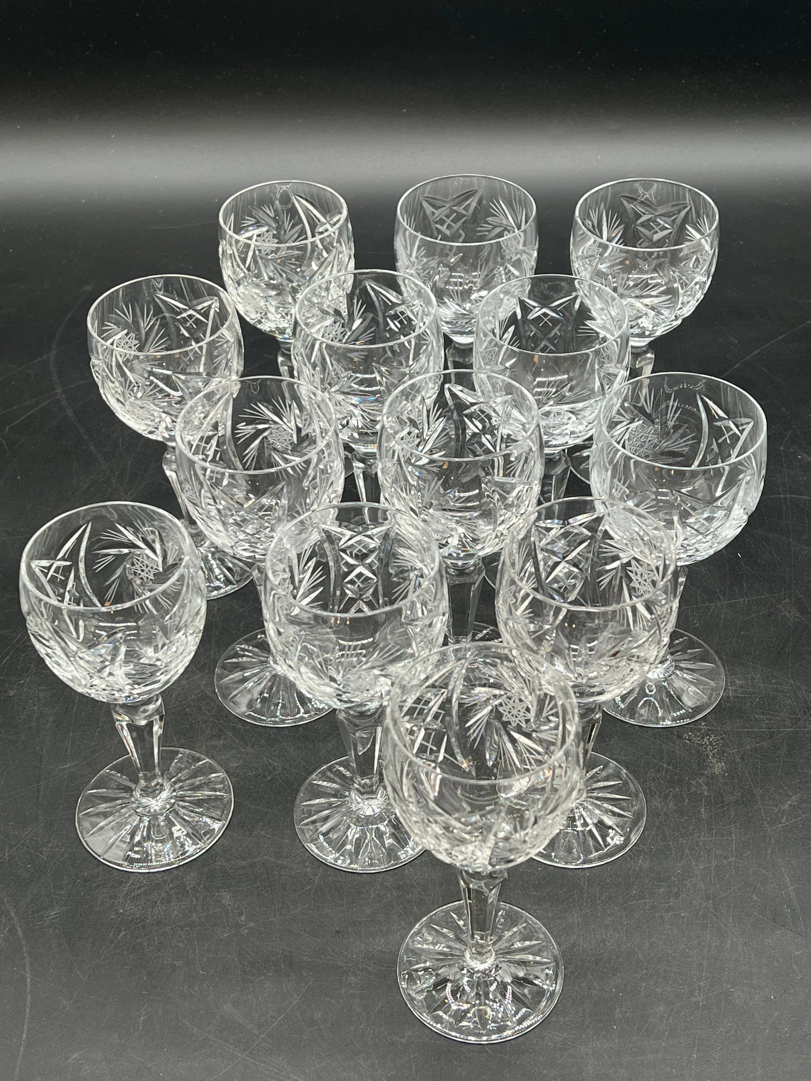 Lot of 13 American Cut Crystal Juliette Pattern Water Goblets (1 of 6)
