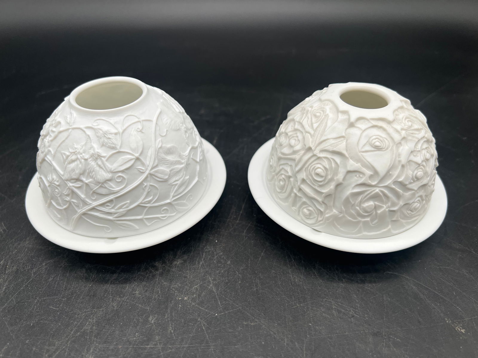 Pair of Bernardaud Votive Lights: Pair of Bernardaud Votive Lights. Comes in original box