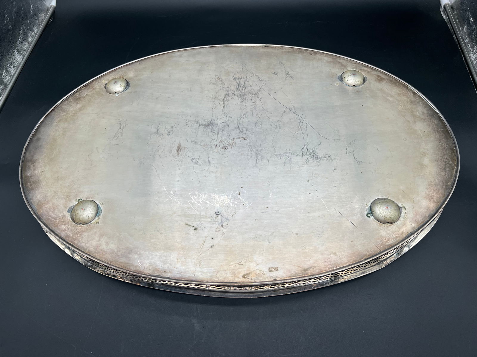 Large Silver on Copper Serving Tray - 5