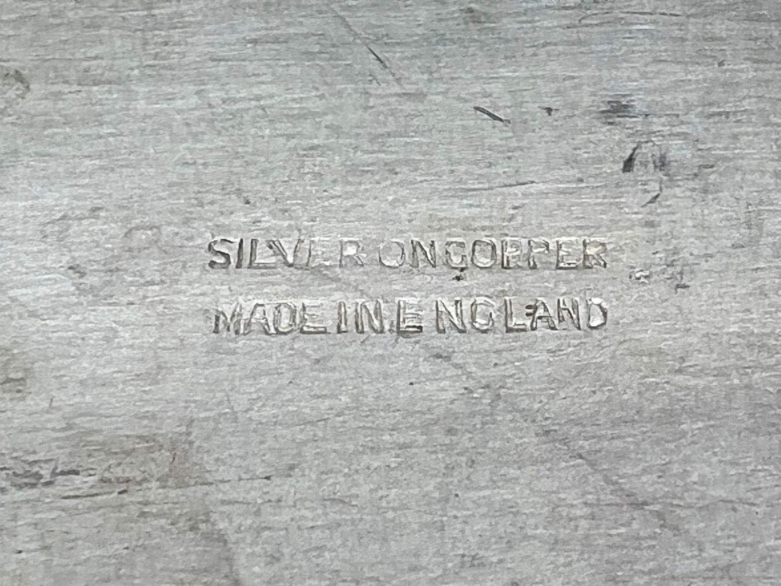 Large Silver on Copper Serving Tray - 6