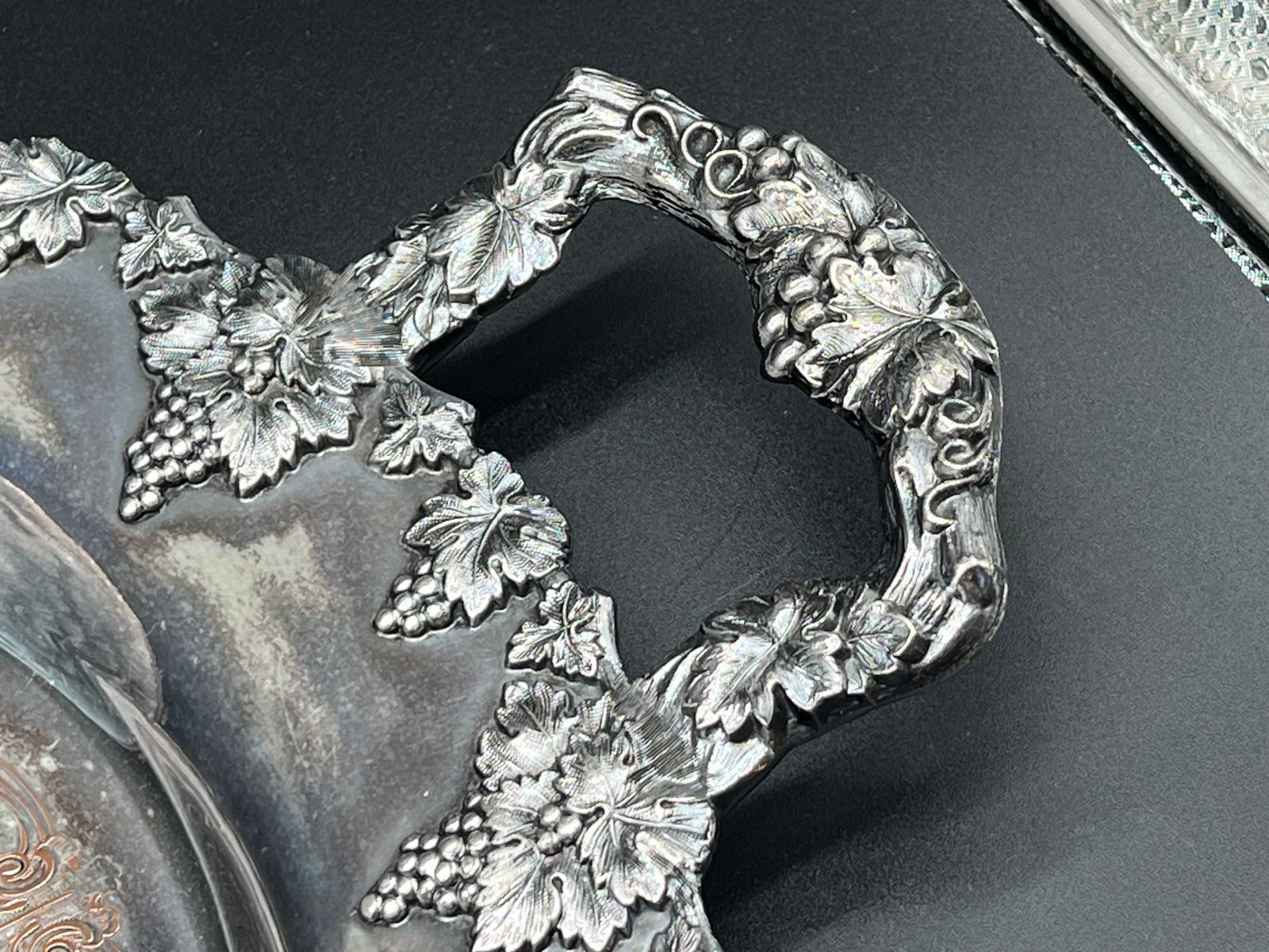 Large Silver on Copper Serving Tray - 4