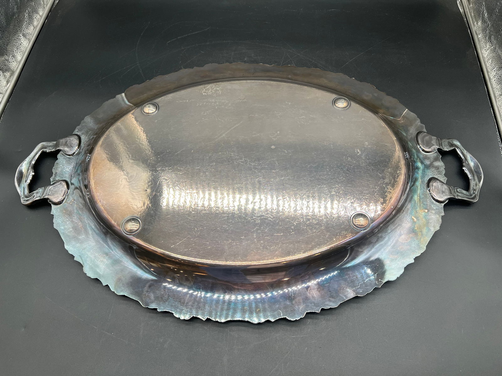 Large Silver on Copper Serving Tray - 5