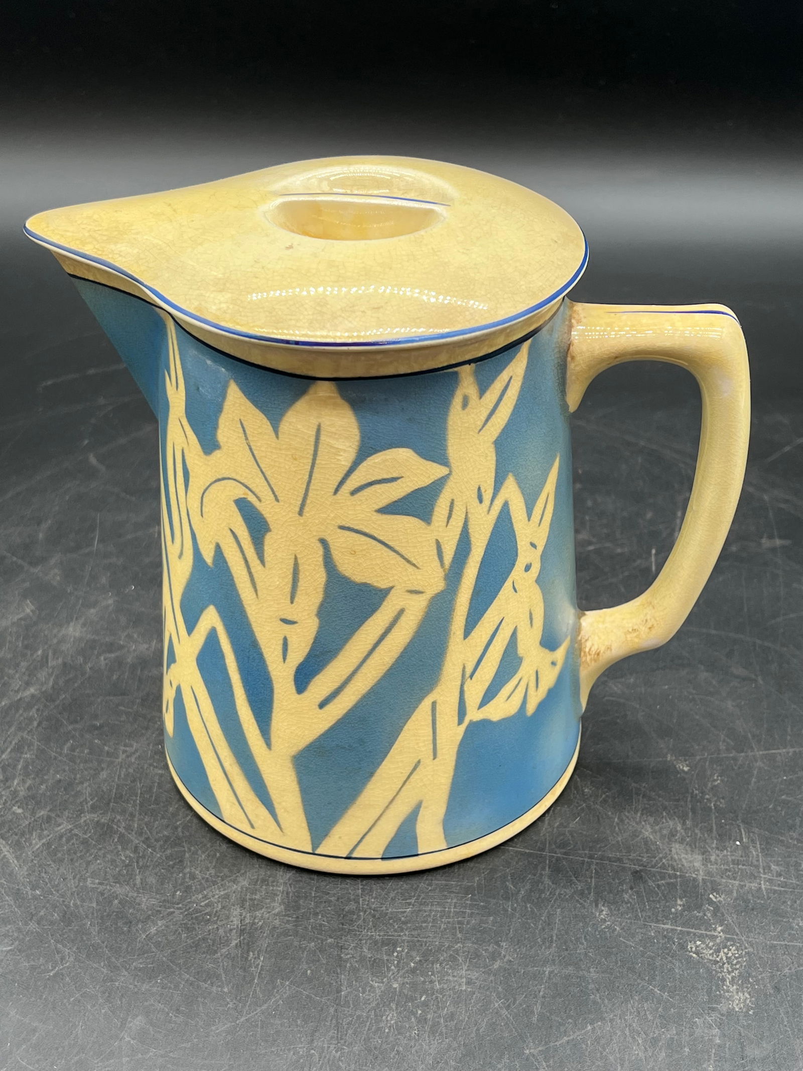 Art Deco Ceramic Il Duce Pitcher w/Lid: Art Deco Ceramic Il Duce Pitcher w/Lid