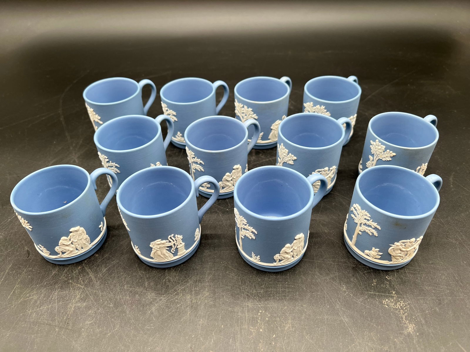 Lot of 12 Wedgewood Blue Jasperware Cups (1 of 4)